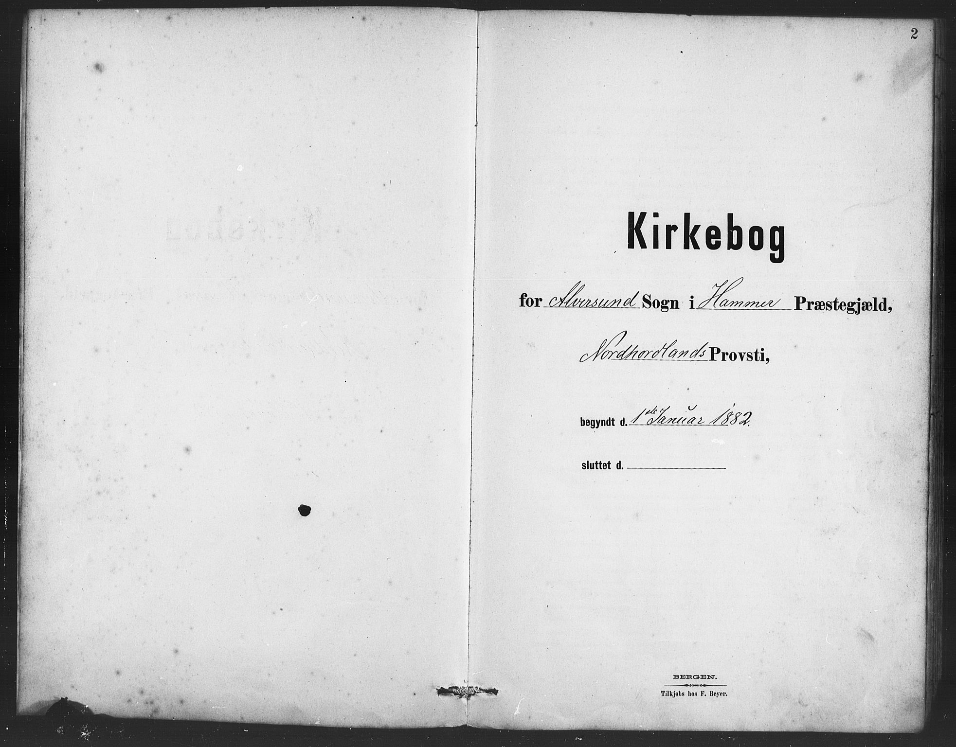Alversund Sokneprestembete, SAB/A-73901/H/Ha/Haa/Haaa/L0001: Parish register (official) no. A 1, 1882-1896, p. 2