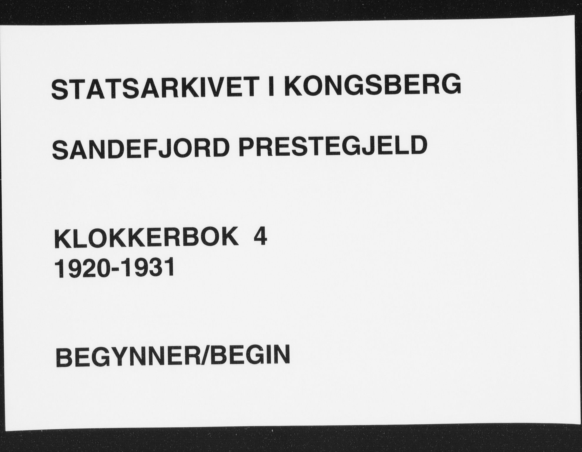 Sandefjord kirkebøker, SAKO/A-315/G/Ga/L0004: Parish register (copy) no. 4, 1920-1931