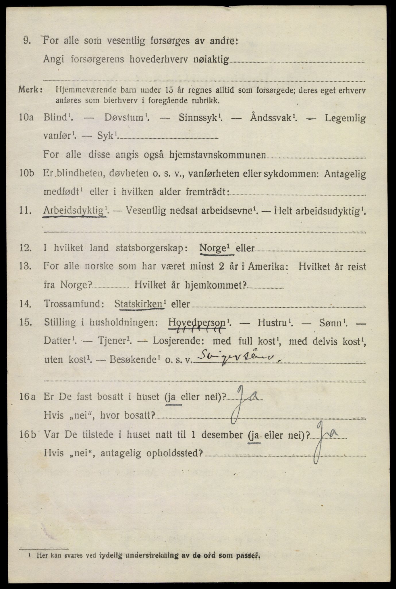 SAKO, 1920 census for Tjølling, 1920, p. 9000