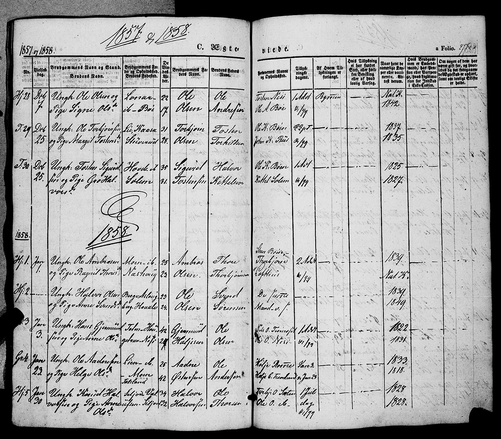 Hjartdal kirkebøker, SAKO/A-270/F/Fa/L0008: Parish register (official) no. I 8, 1844-1859, p. 277