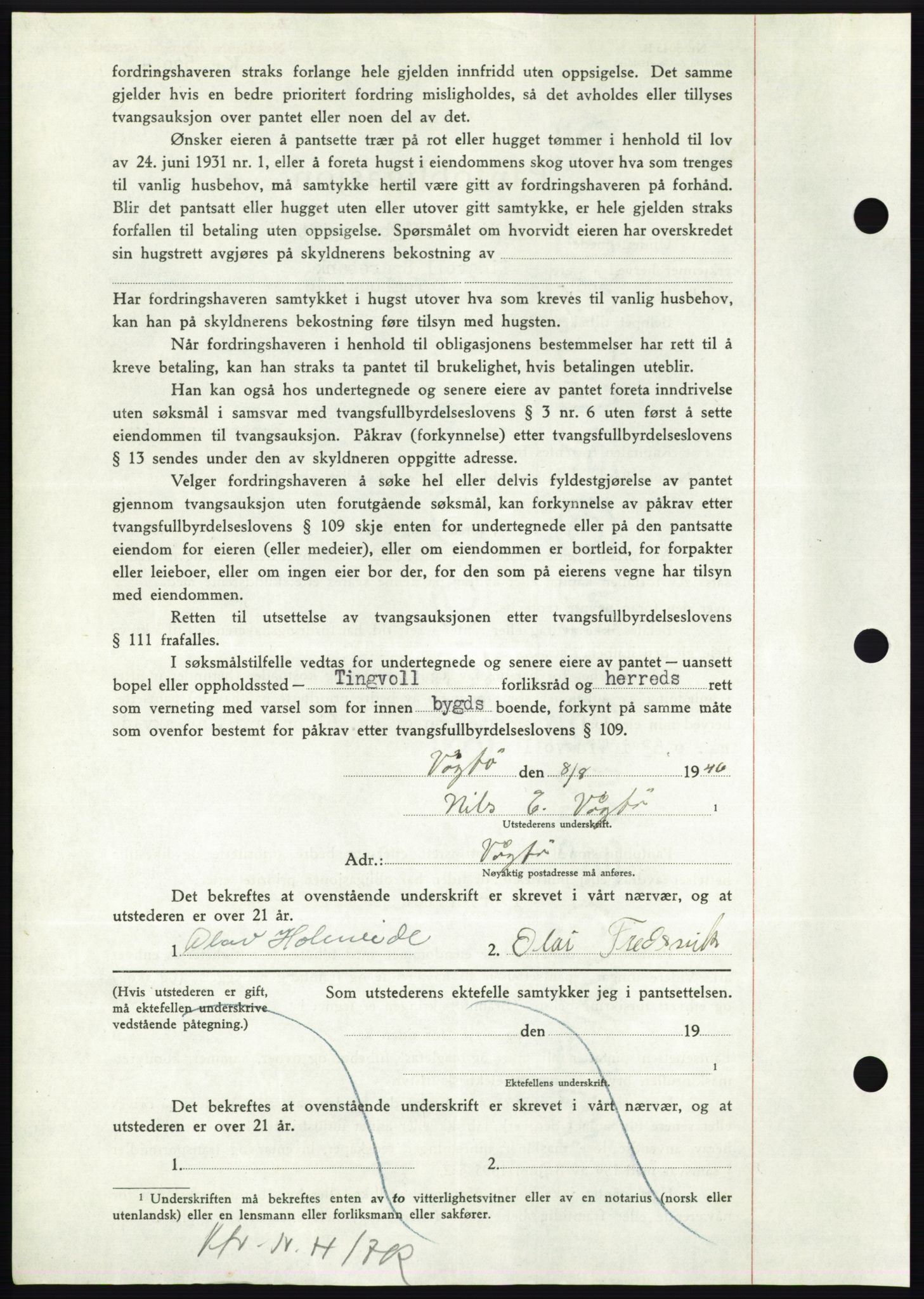 Nordmøre sorenskriveri, AV/SAT-A-4132/1/2/2Ca: Mortgage book no. B95, 1946-1947, Diary no: : 720/1947