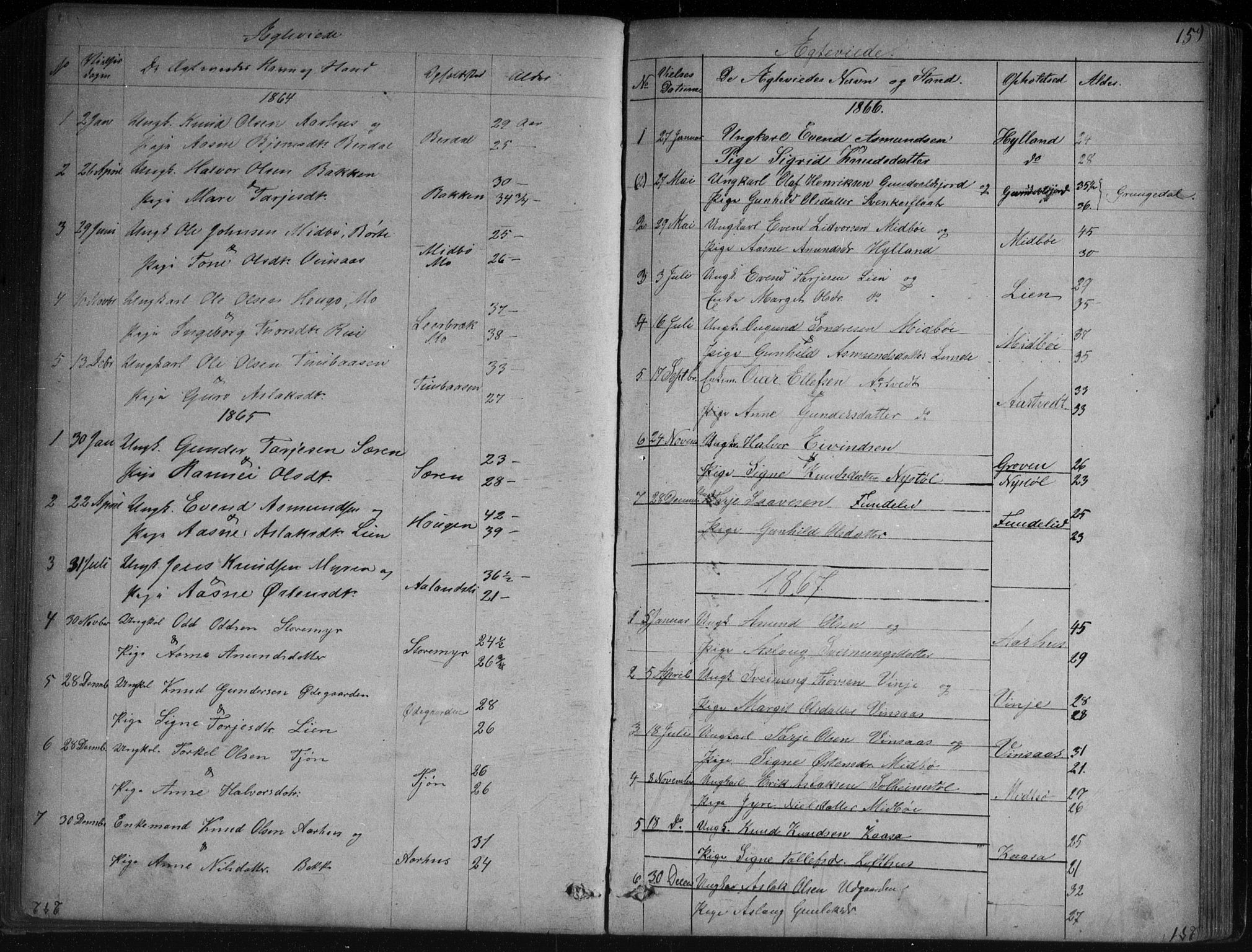 Vinje kirkebøker, SAKO/A-312/G/Ga/L0002: Parish register (copy) no. I 2, 1849-1893, p. 159