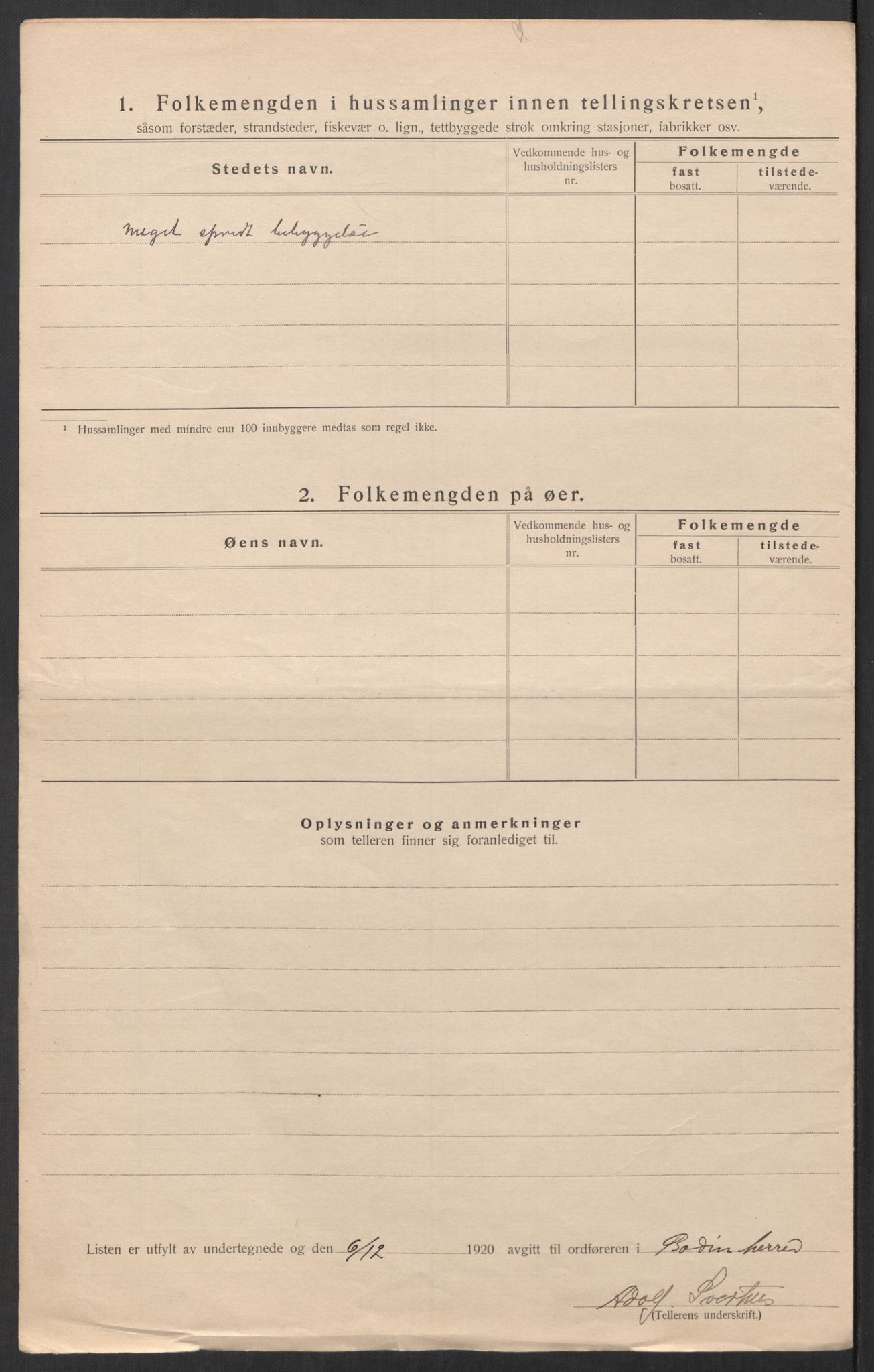 SAT, 1920 census for Bodin, 1920, p. 46