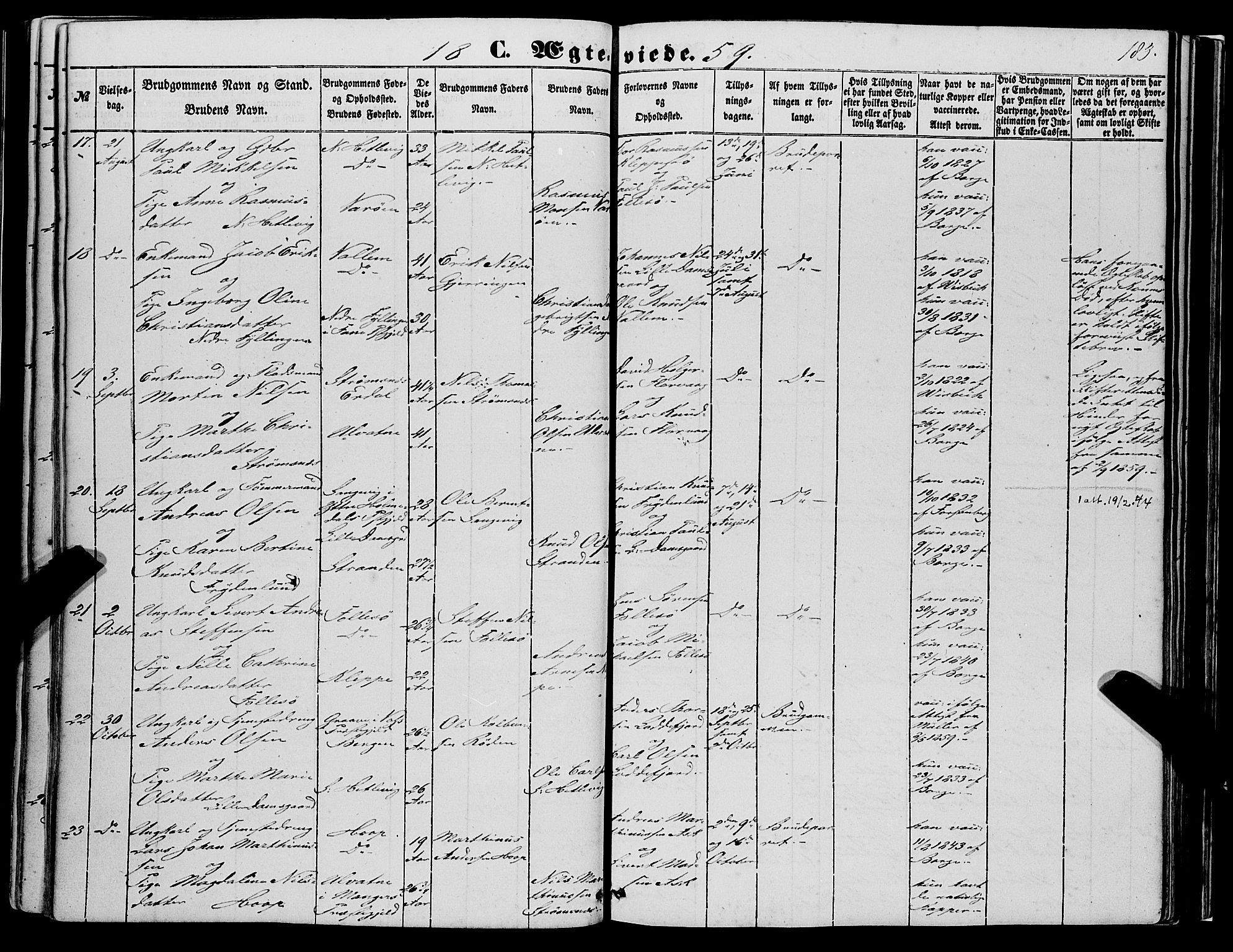 Askøy Sokneprestembete, AV/SAB-A-74101/H/Ha/Haa/Haaa/L0008: Parish register (official) no. A 8, 1852-1862, p. 183