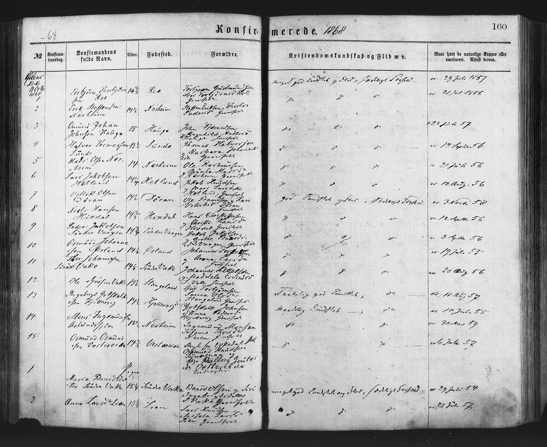 Fjelberg sokneprestembete, SAB/A-75201/H/Haa: Parish register (official) no. A 8, 1866-1879, p. 160
