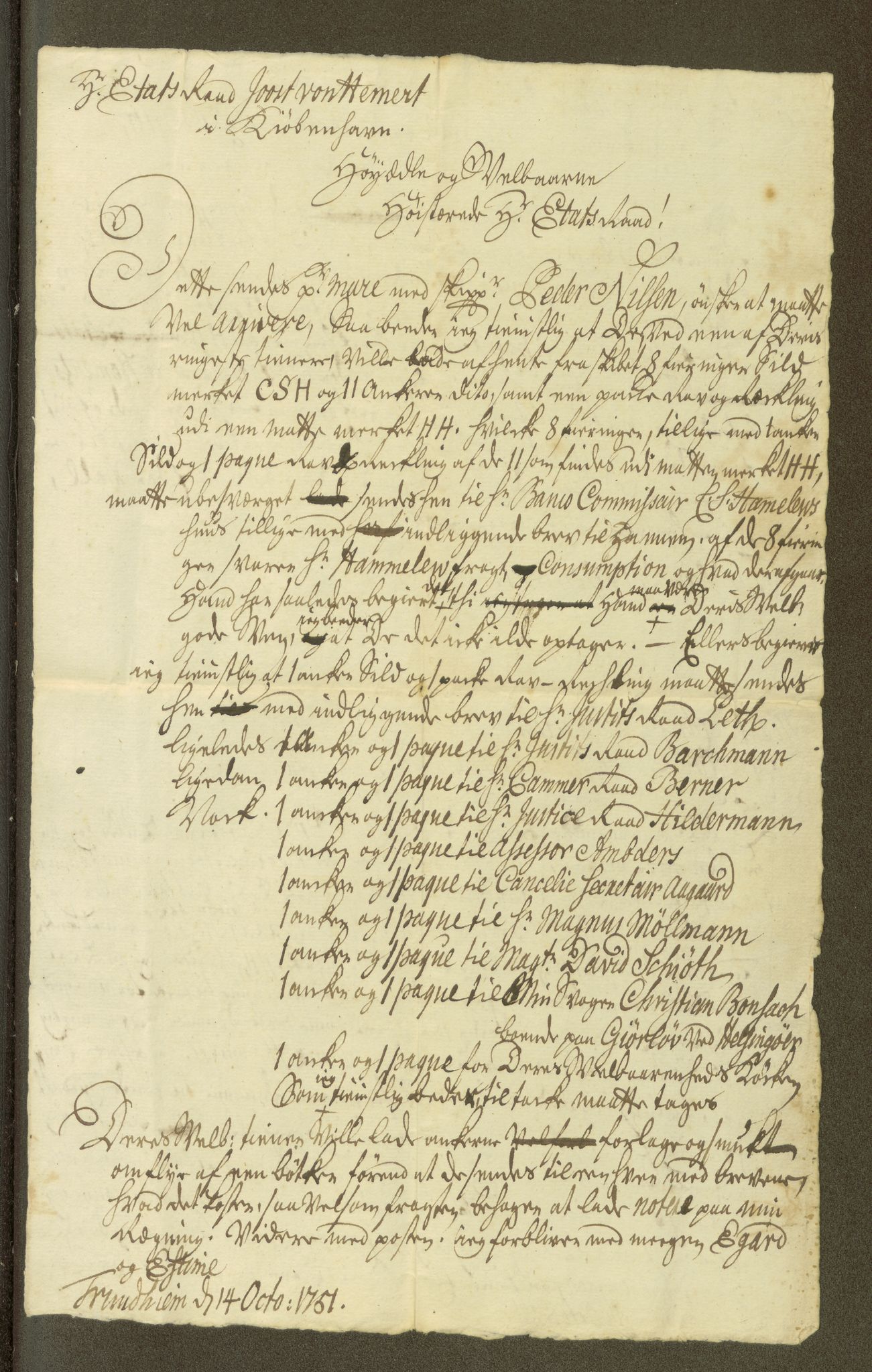 Horneman, AV/SAT-PA-0236/G/L0130: Familiebrev og dokumenter: Bonsach, 1727-1763, p. 403