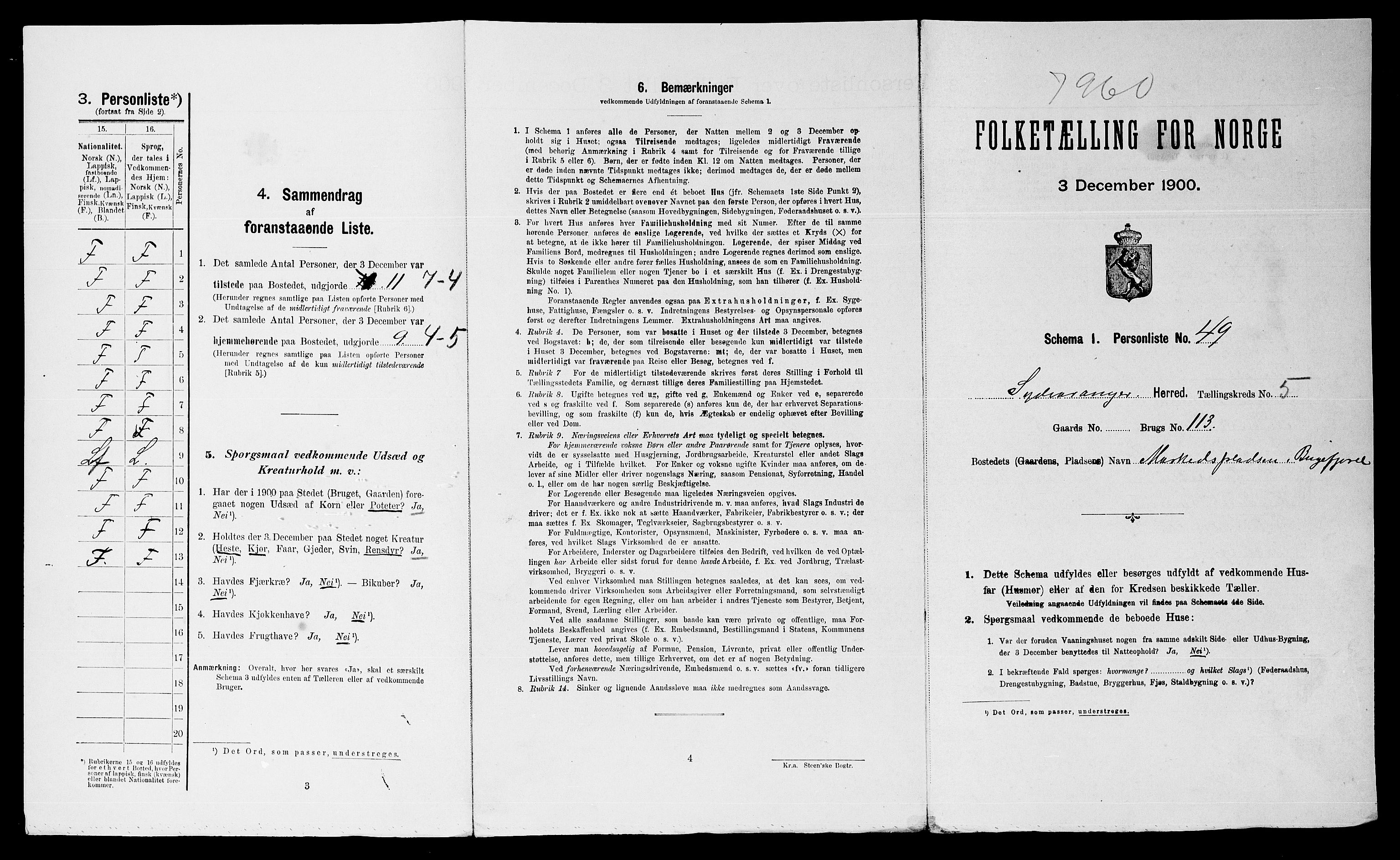 SATØ, 1900 census for Sør-Varanger, 1900, p. 464