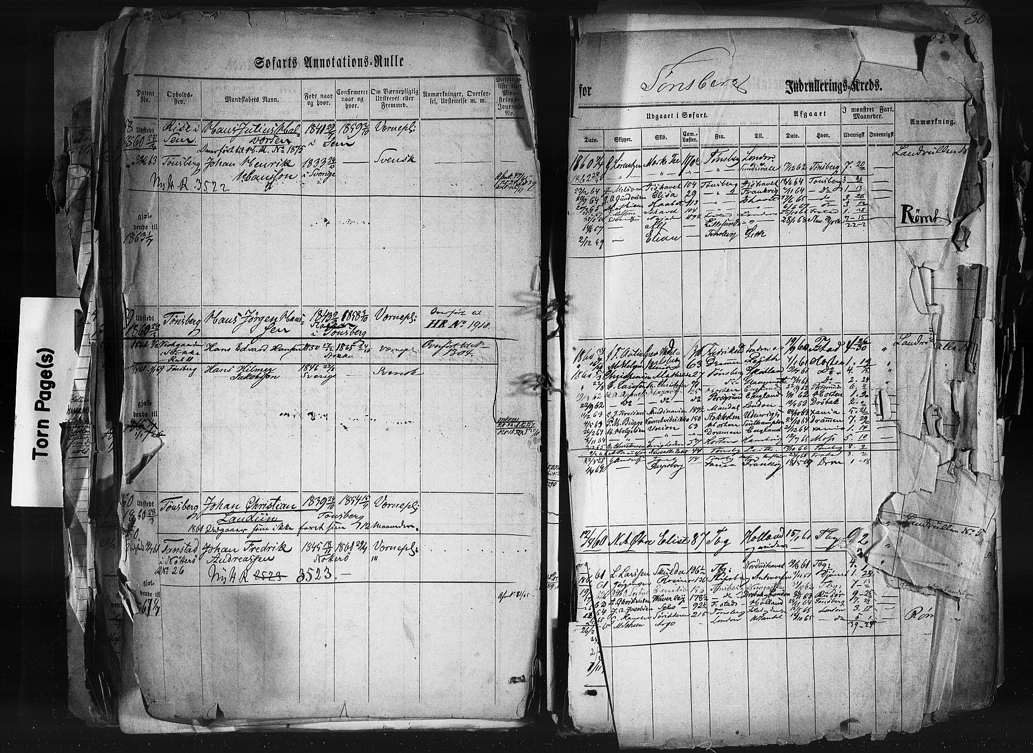 Tønsberg innrulleringskontor, SAKO/A-786/F/Fb/L0001: Annotasjonsrulle Patent nr. 1-1724, 1860-1868, p. 25