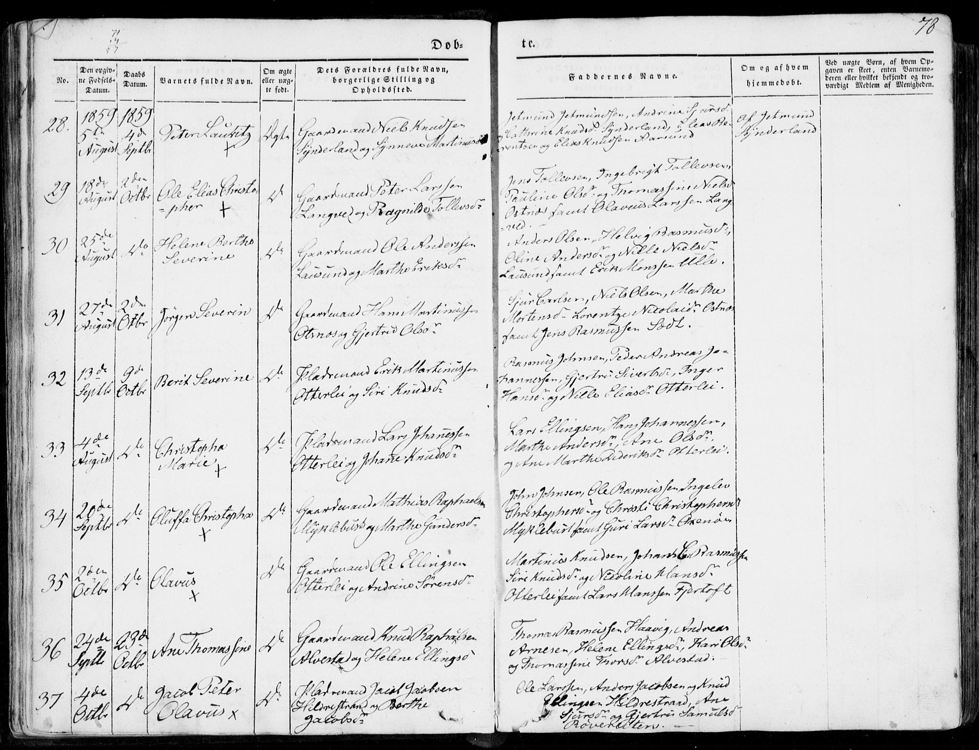 Ministerialprotokoller, klokkerbøker og fødselsregistre - Møre og Romsdal, SAT/A-1454/536/L0497: Parish register (official) no. 536A06, 1845-1865, p. 78