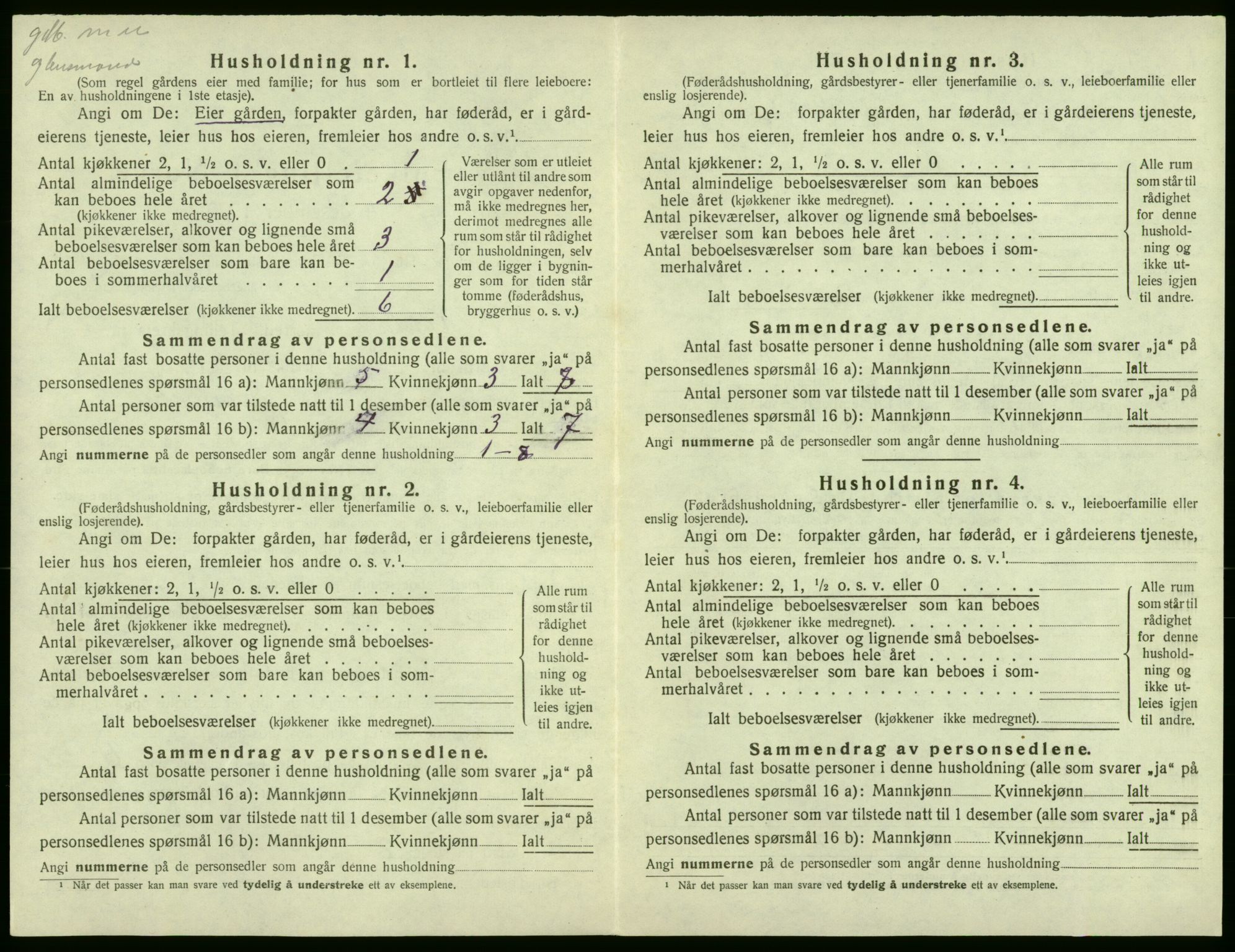 SAB, 1920 census for Røldal, 1920, p. 28