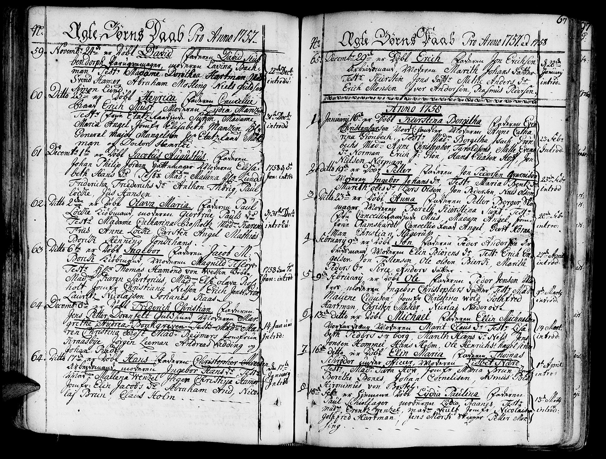 Ministerialprotokoller, klokkerbøker og fødselsregistre - Sør-Trøndelag, SAT/A-1456/602/L0103: Parish register (official) no. 602A01, 1732-1774, p. 67
