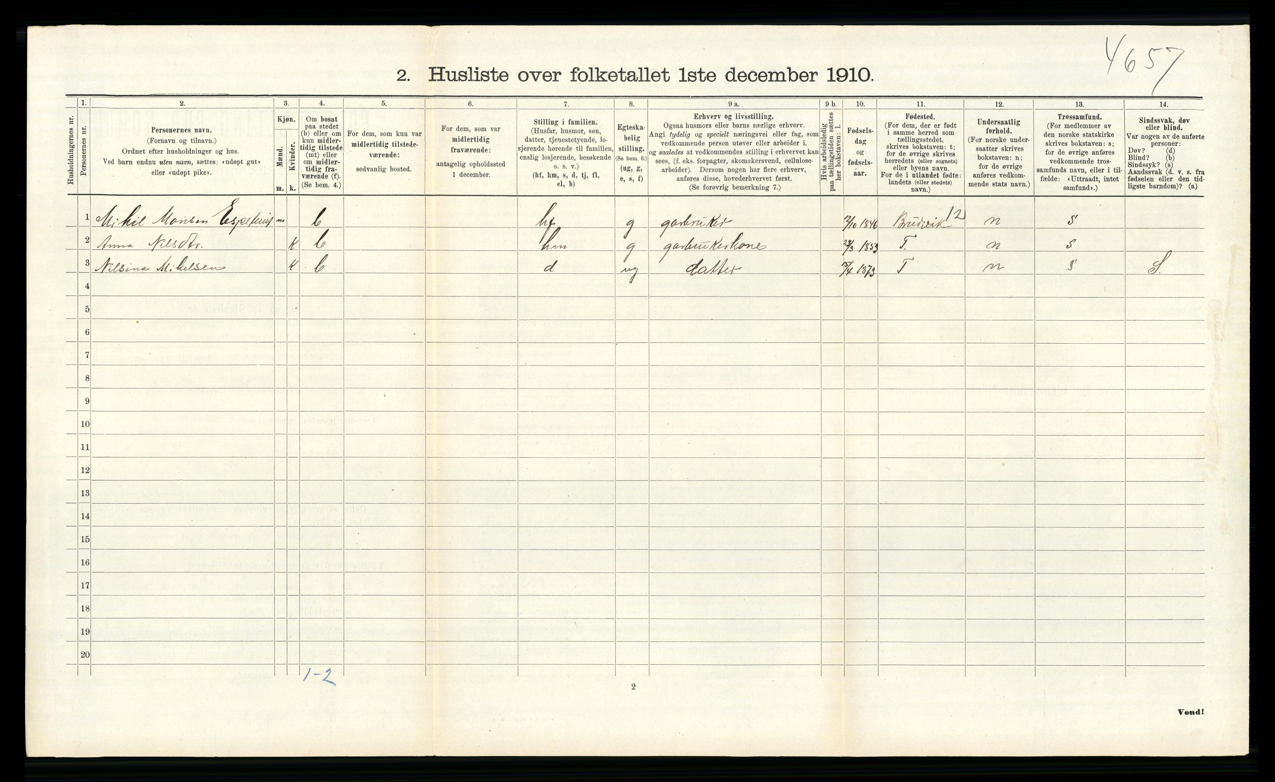 RA, 1910 census for Alversund, 1910, p. 493