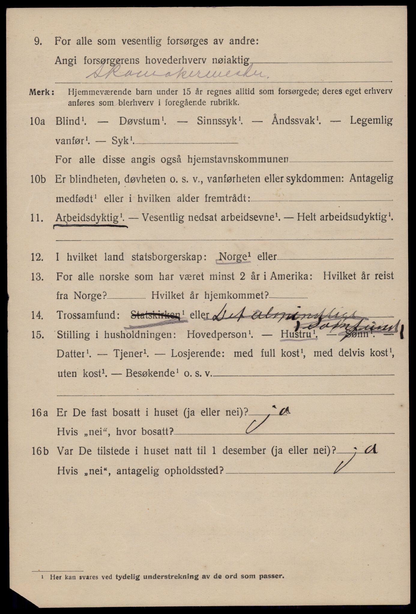 SAST, 1920 census for Stavanger, 1920, p. 103599