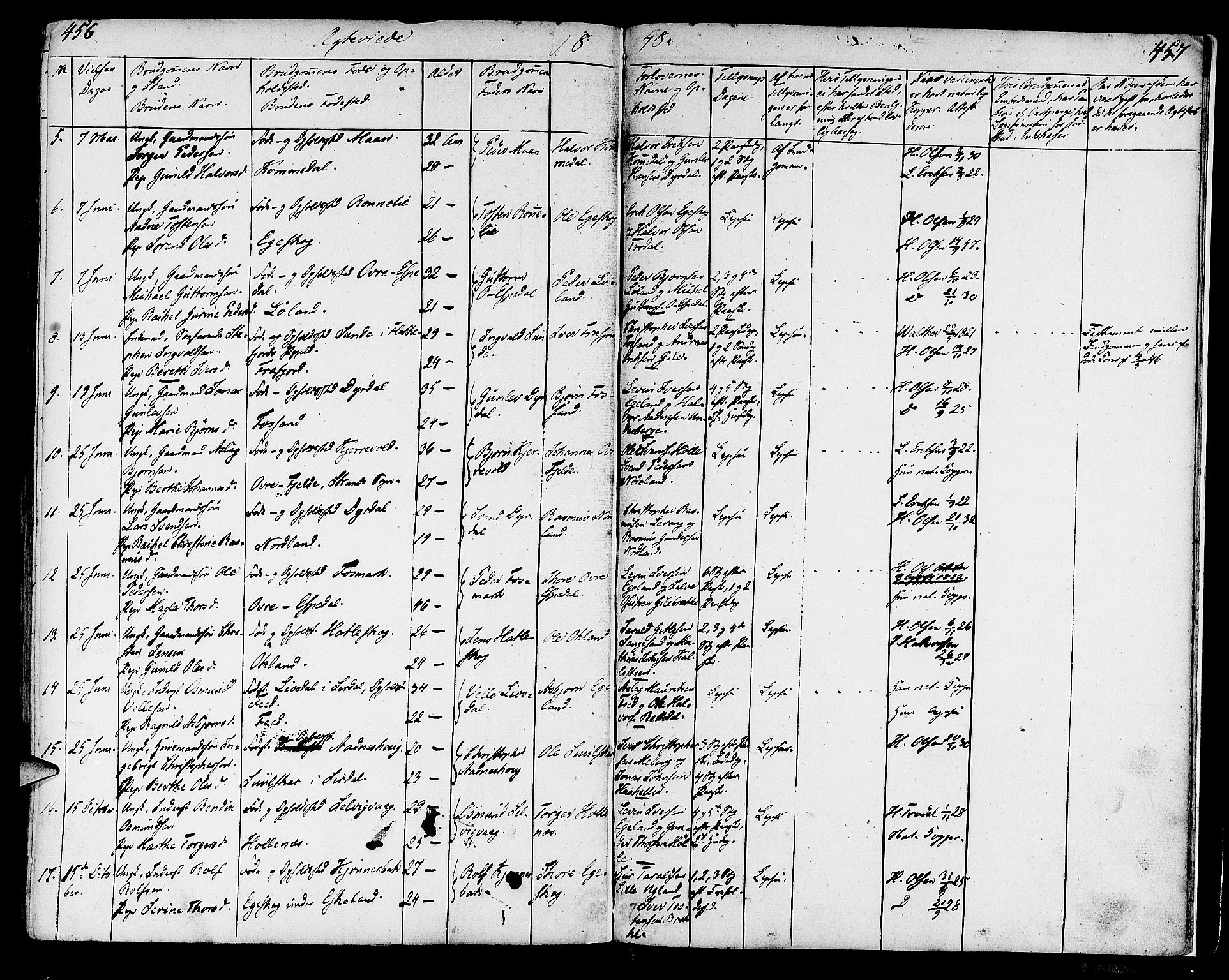 Strand sokneprestkontor, AV/SAST-A-101828/H/Ha/Haa/L0005: Parish register (official) no. A 5, 1833-1854, p. 456-457