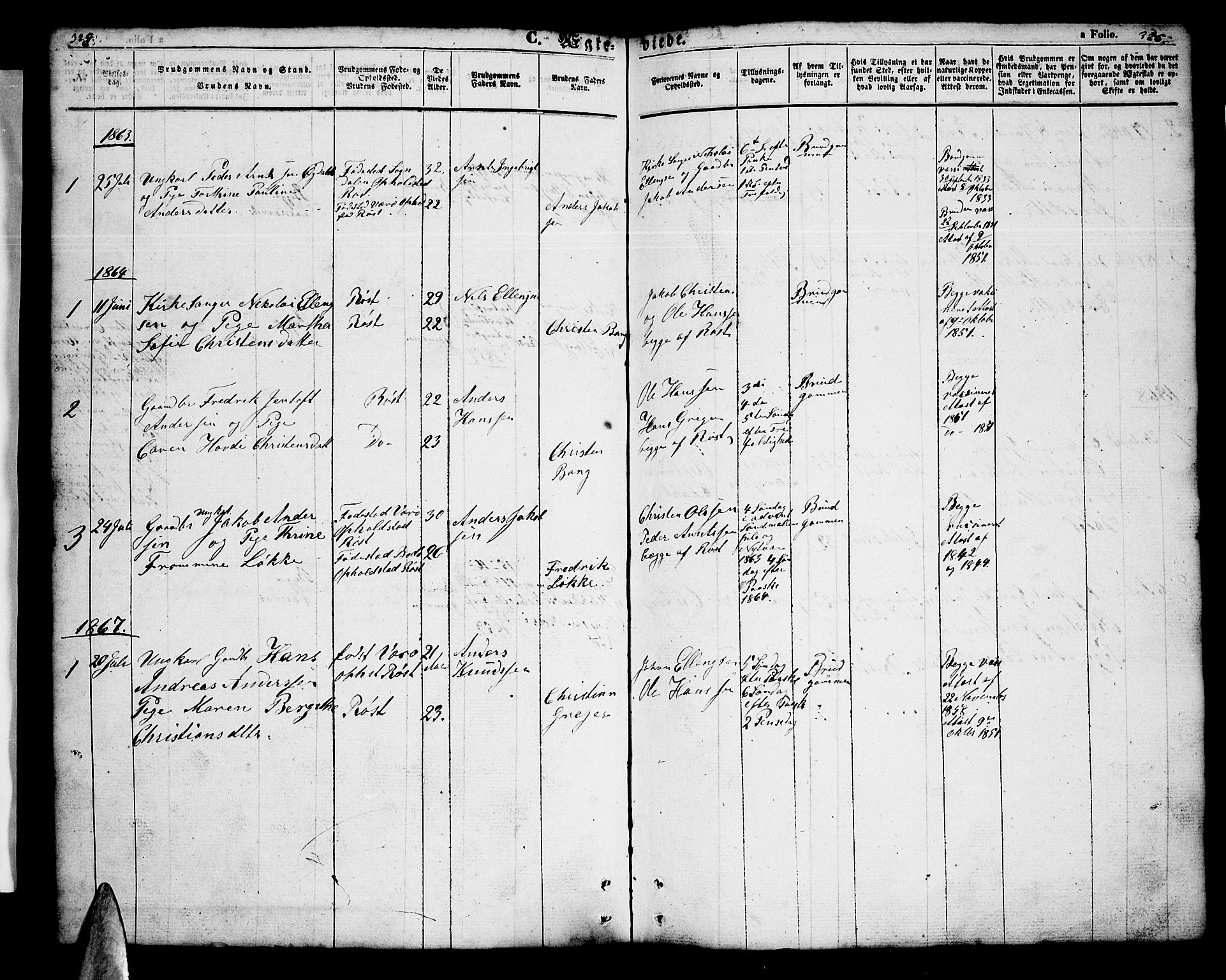 Ministerialprotokoller, klokkerbøker og fødselsregistre - Nordland, AV/SAT-A-1459/808/L0130: Parish register (copy) no. 808C01, 1851-1878, p. 324-325