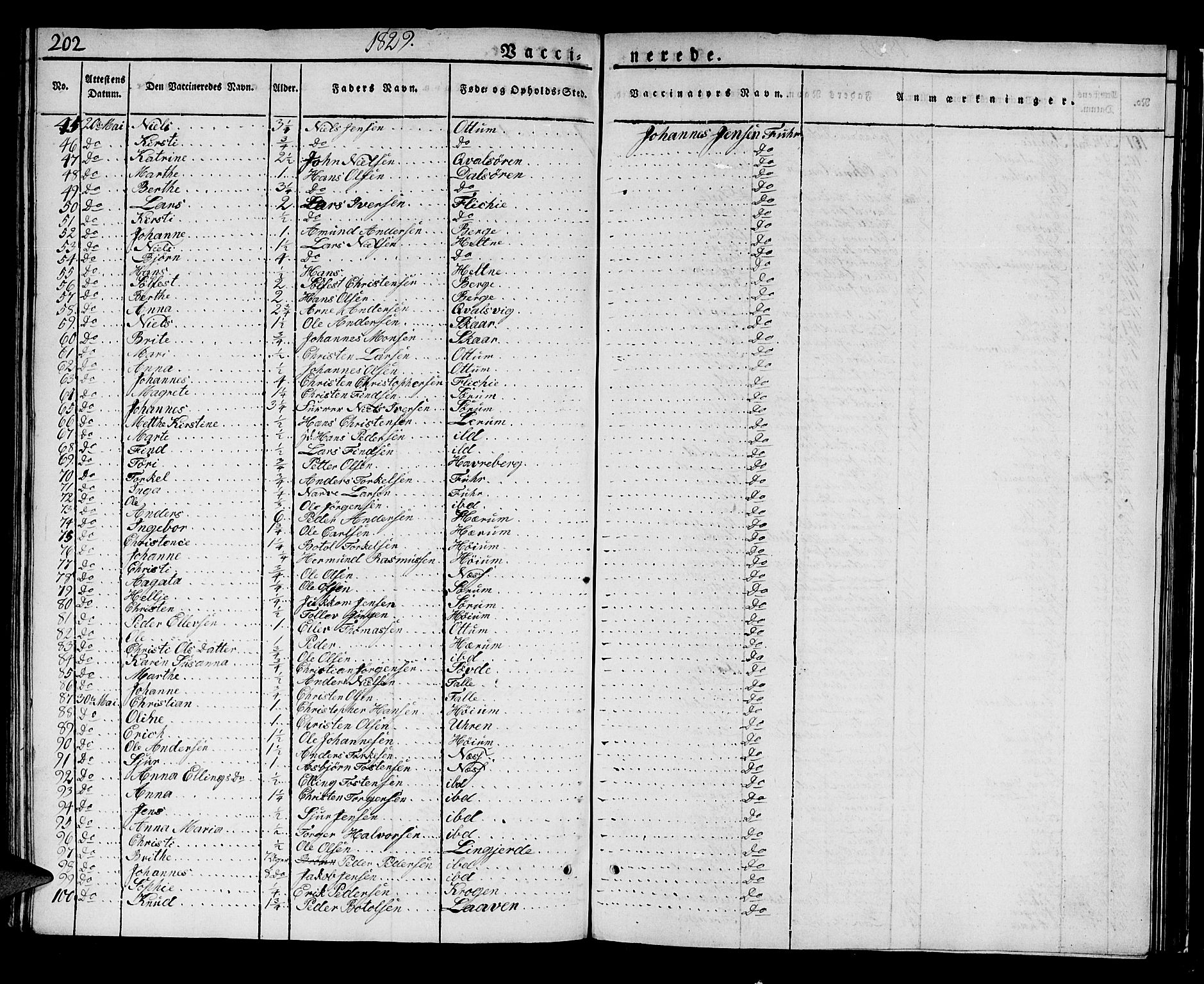 Luster sokneprestembete, SAB/A-81101/H/Haa/Haaa/L0004: Parish register (official) no. A 4, 1821-1832, p. 202