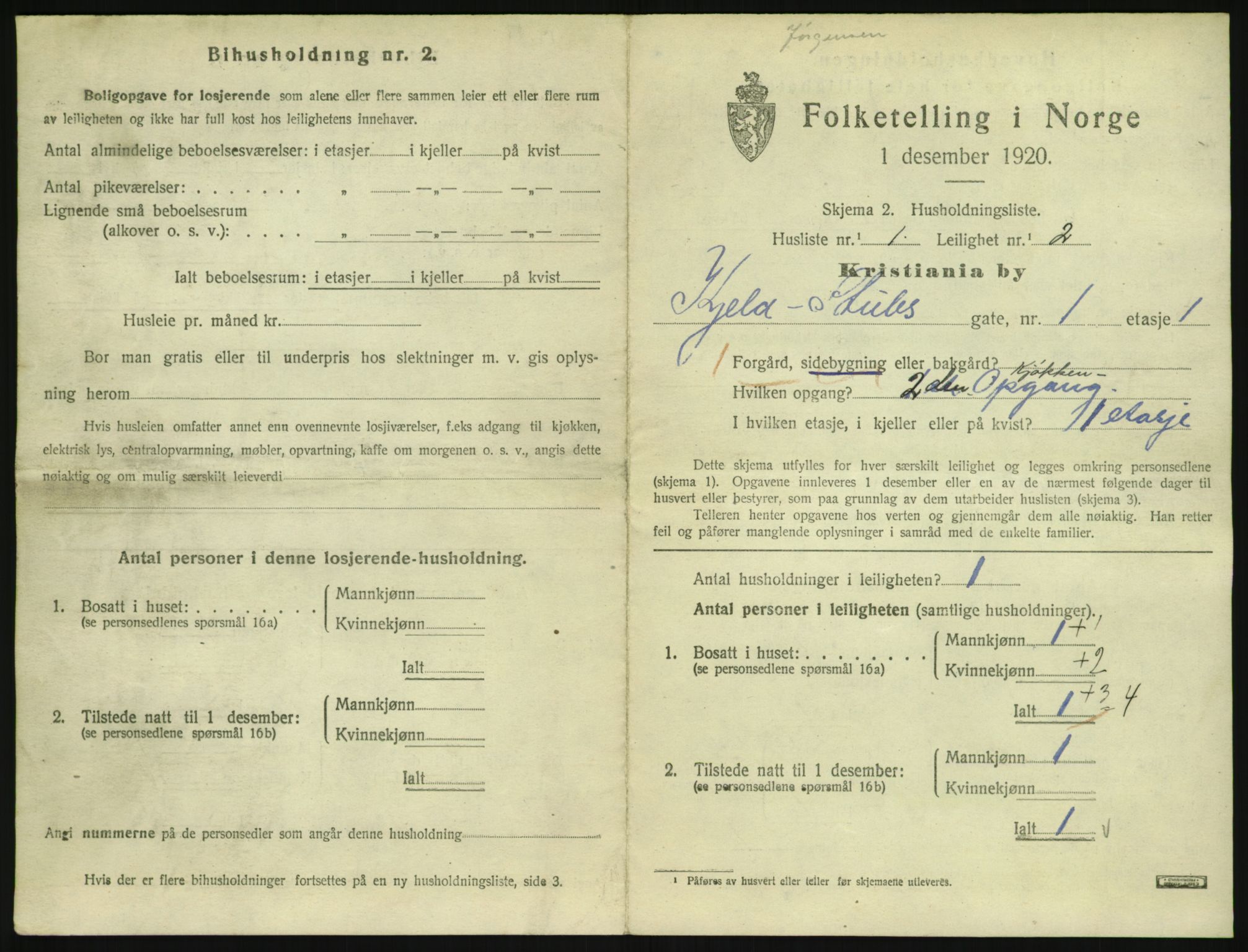 SAO, 1920 census for Kristiania, 1920, p. 52346