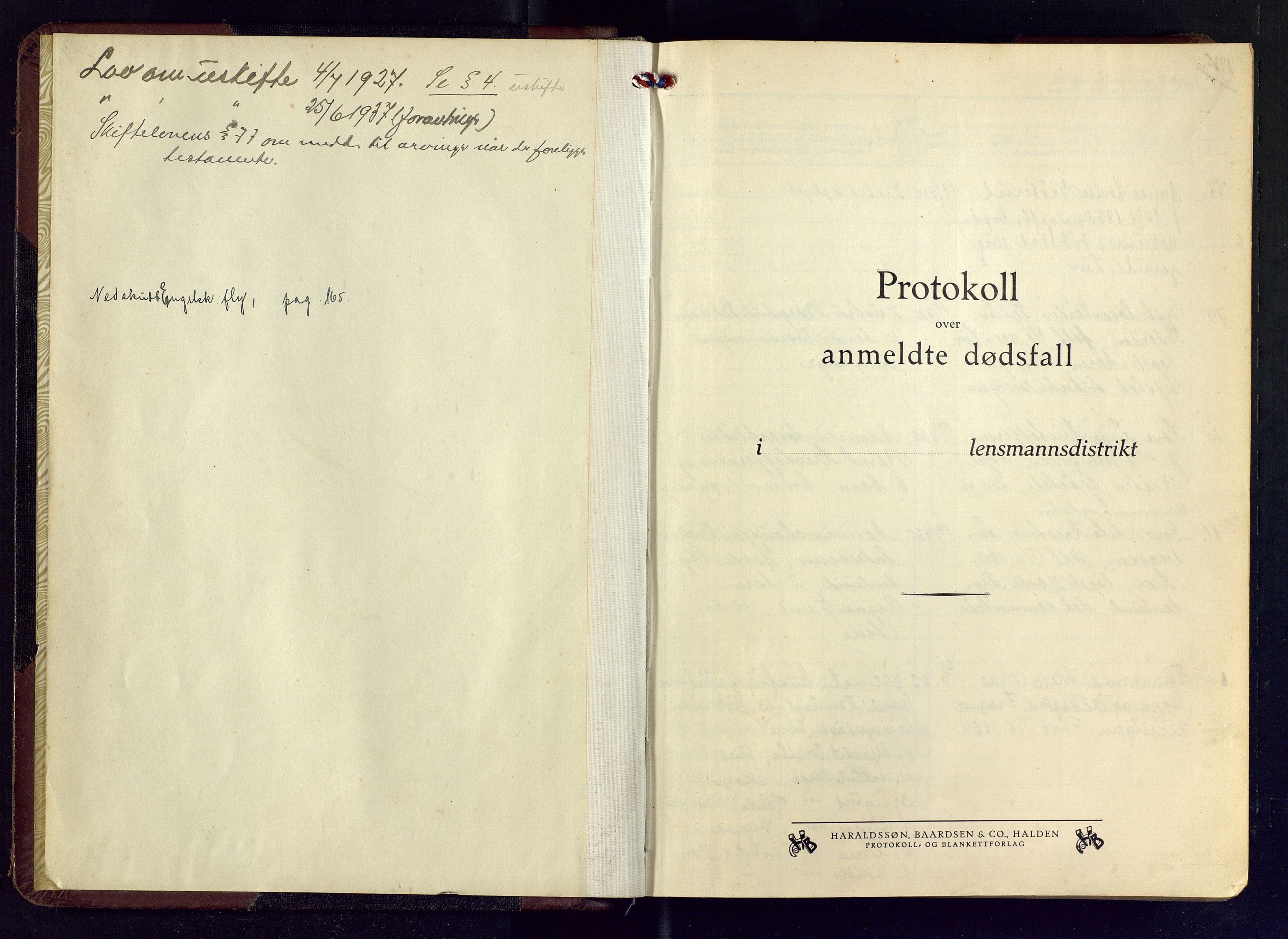 Lier lensmannskontor, AV/SAKO-A-507/H/Ha/L0007: Dødsfallsprotokoll, 1935-1941