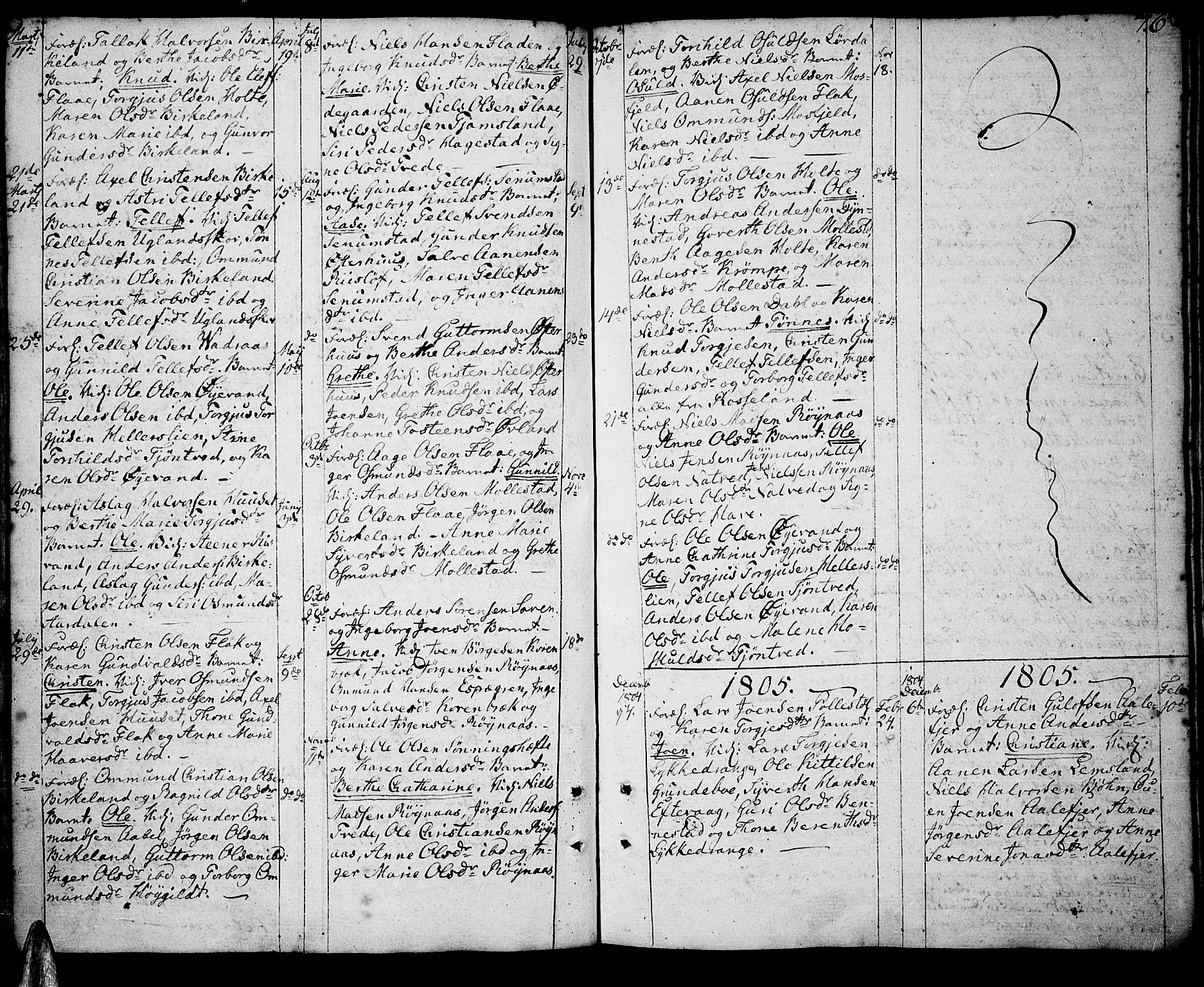 Tveit sokneprestkontor, SAK/1111-0043/F/Fa/L0001: Parish register (official) no. A 1, 1794-1819, p. 76