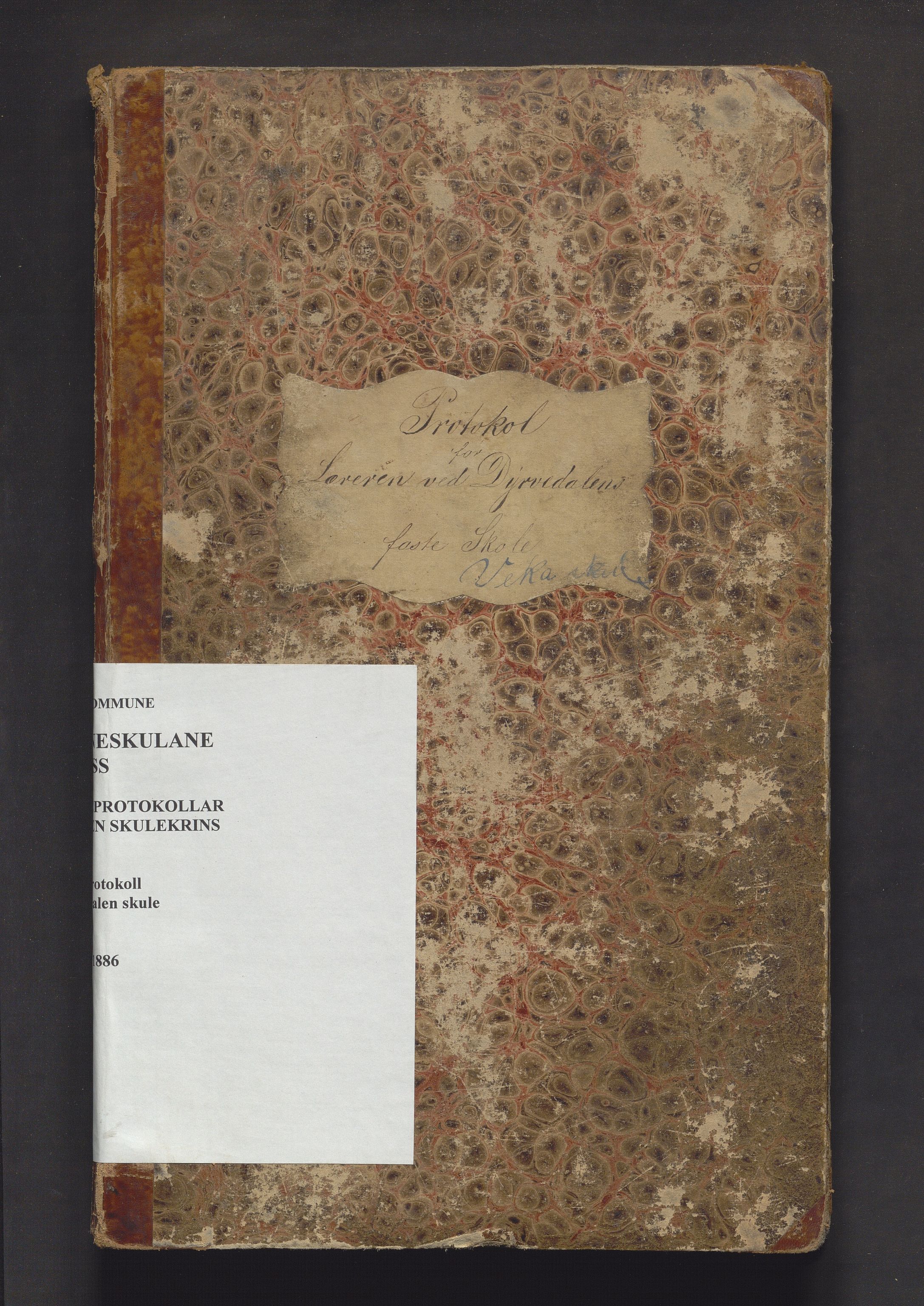 Voss kommune. Barneskulane, IKAH/1235-231/F/Fa/L0008: Skuleprotokoll for Dyrvedalen skule, 1874-1886