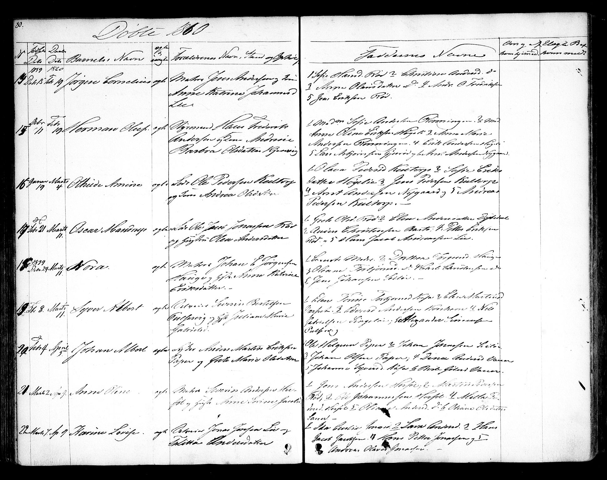 Hvaler prestekontor Kirkebøker, AV/SAO-A-2001/F/Fa/L0006: Parish register (official) no. I 6, 1846-1863, p. 80