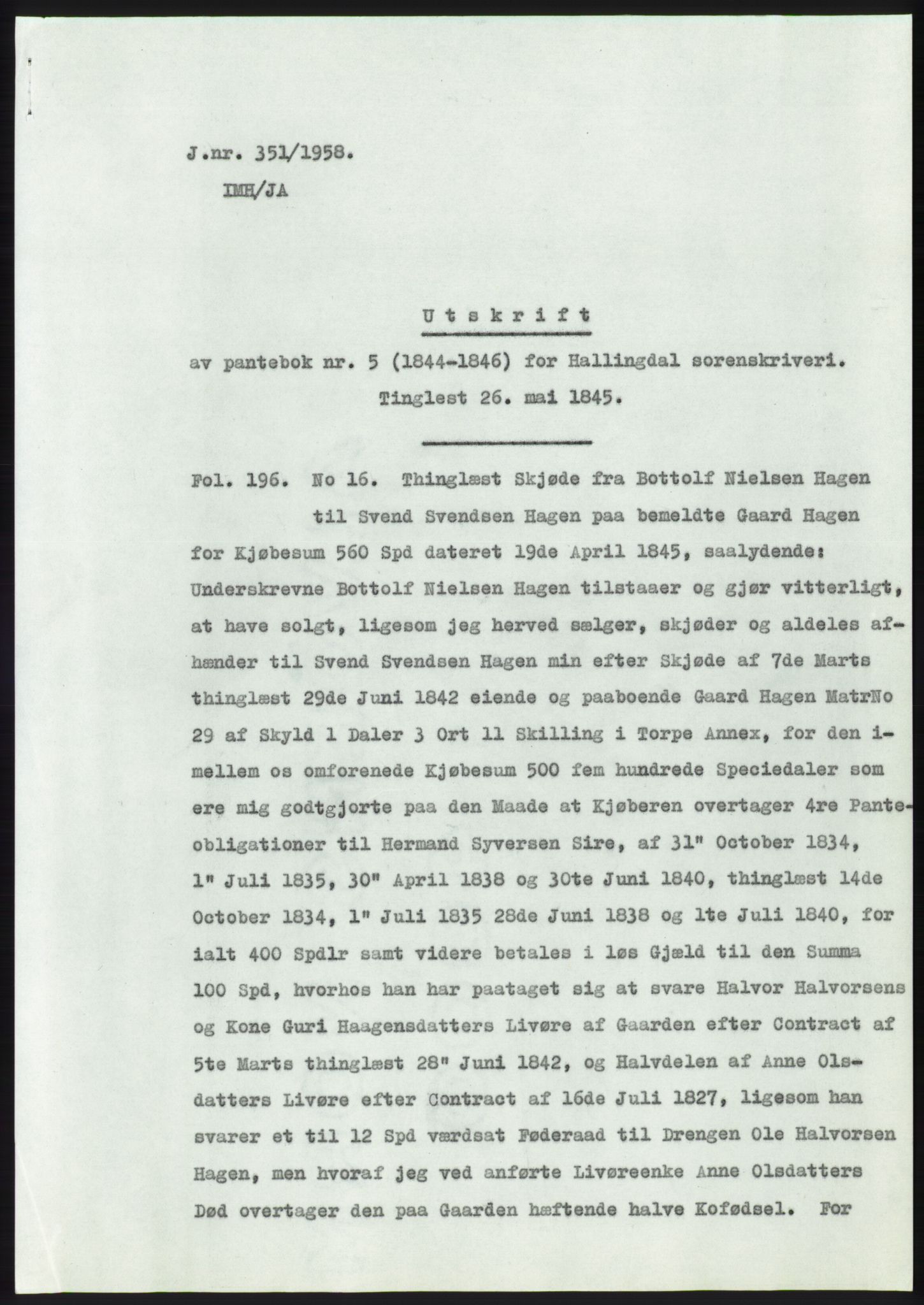 Statsarkivet i Kongsberg, SAKO/A-0001, 1958, p. 192