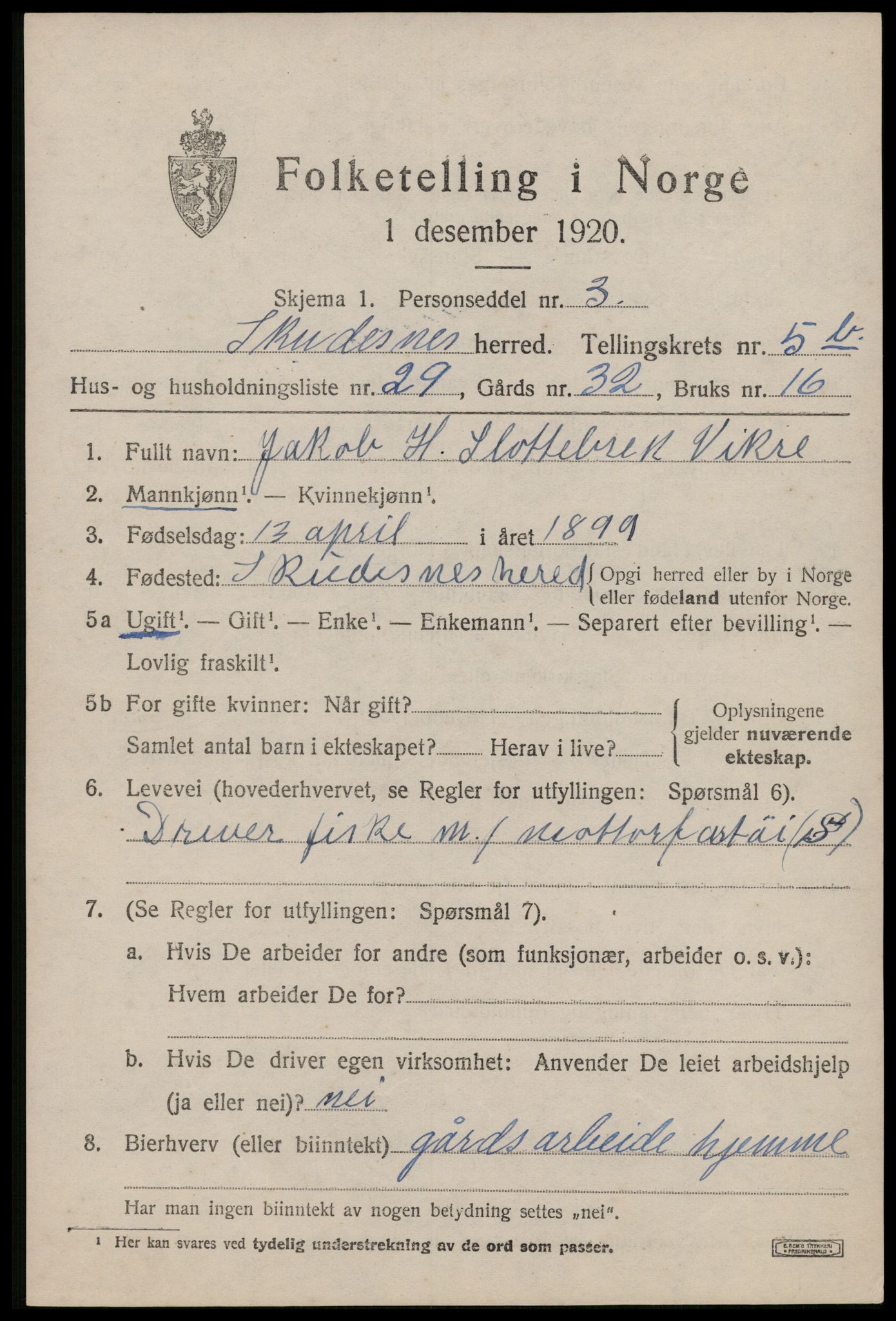 SAST, 1920 census for Skudenes, 1920, p. 4810