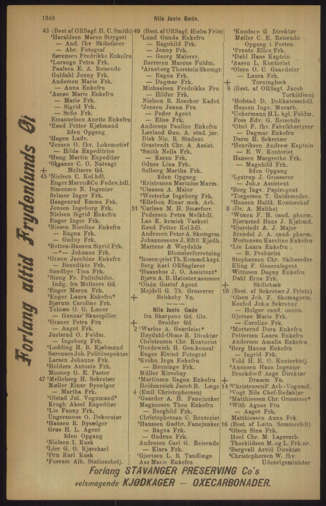 Kristiania/Oslo adressebok, PUBL/-, 1911, p. 1348