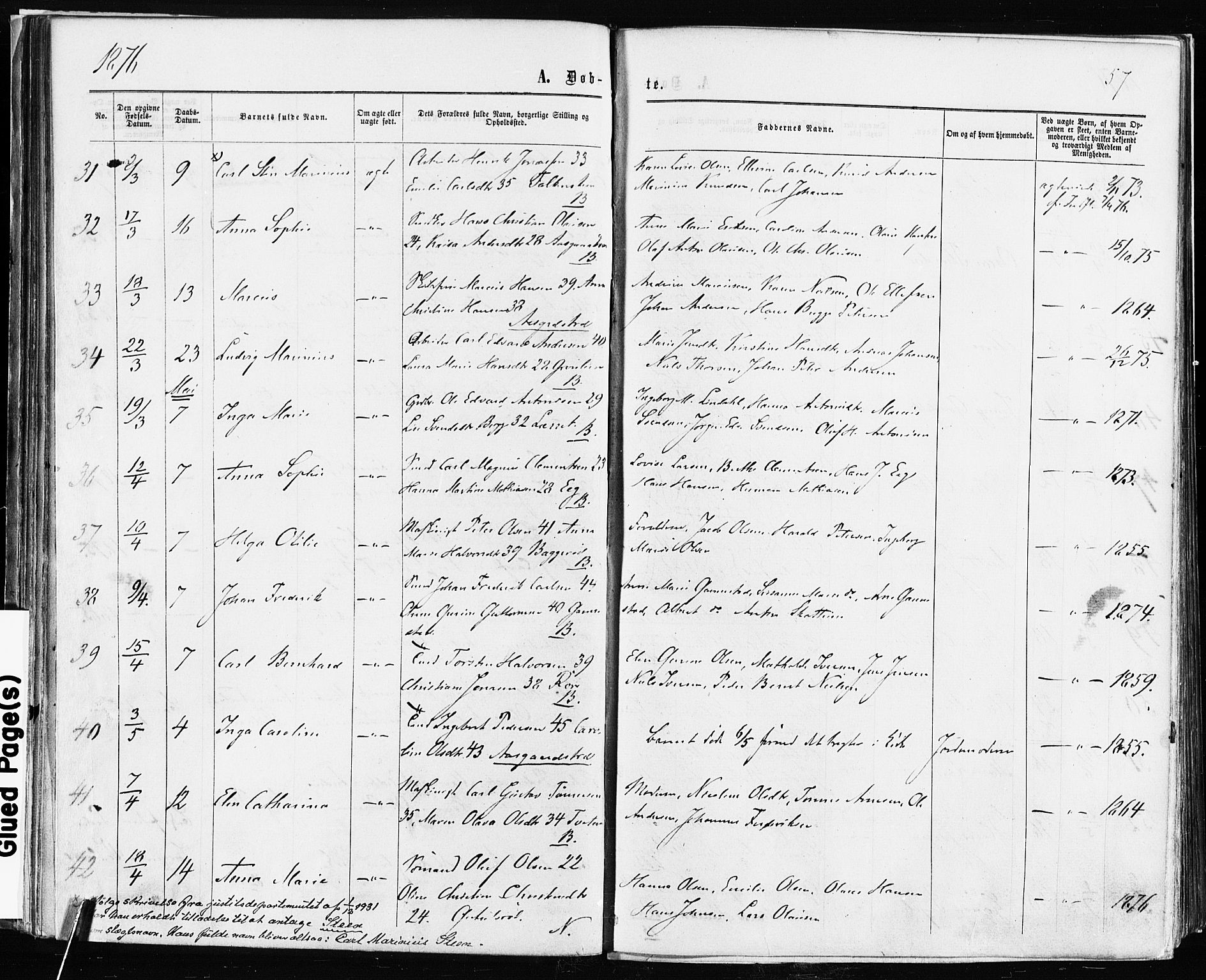 Borre kirkebøker, AV/SAKO-A-338/F/Fa/L0008: Parish register (official) no. I 8, 1868-1877, p. 57