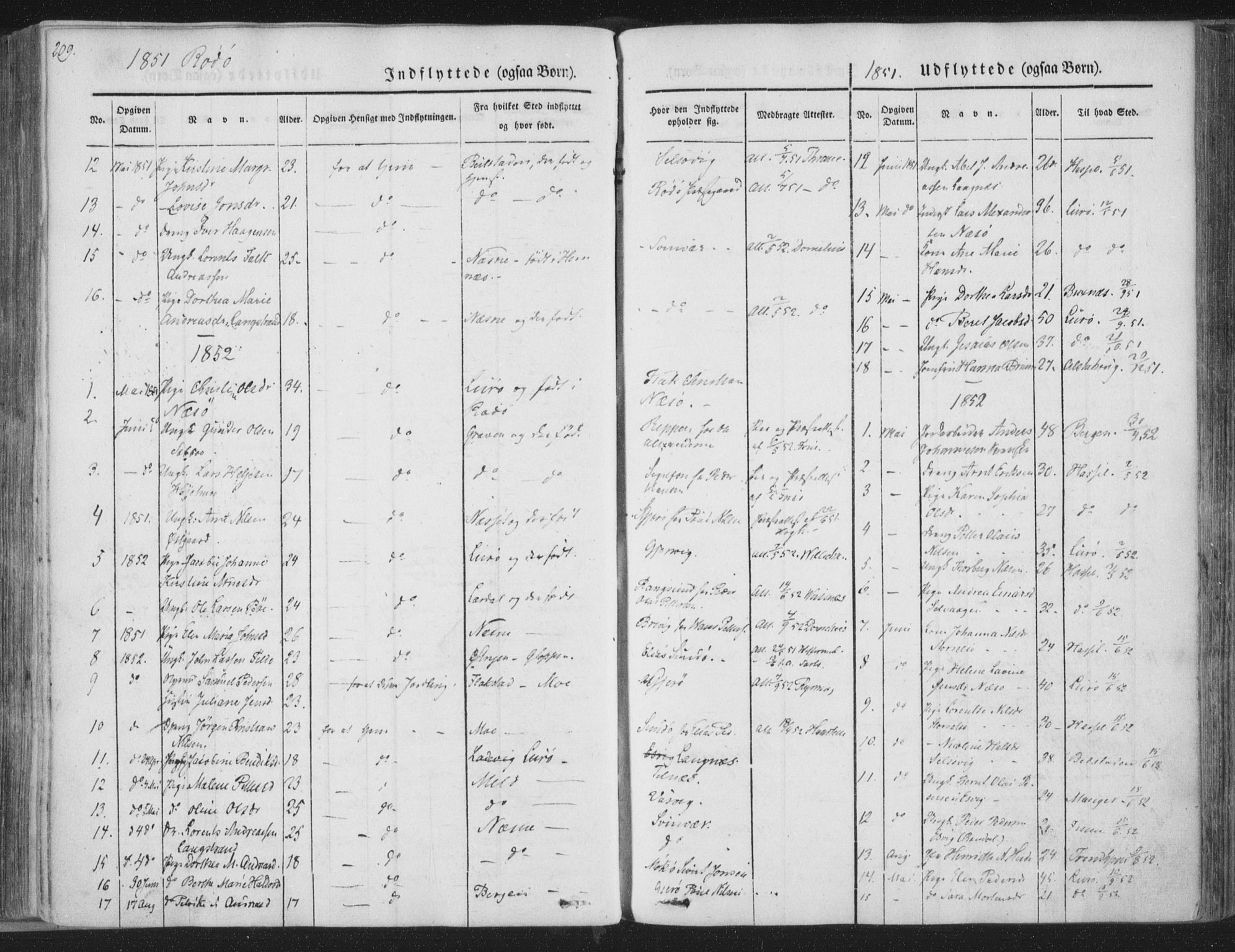 Ministerialprotokoller, klokkerbøker og fødselsregistre - Nordland, SAT/A-1459/841/L0604: Parish register (official) no. 841A09 /1, 1845-1862, p. 209