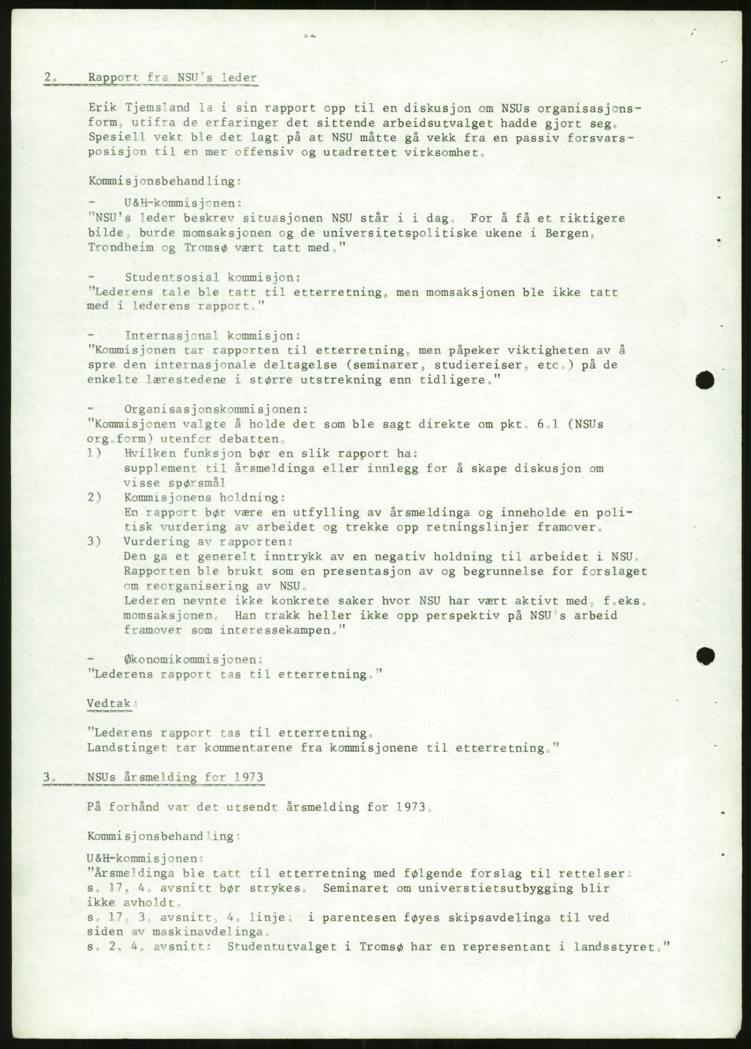 Norsk Studentunion, AV/RA-PA-0794/Fg/L0067: Landstinget, 1968-1979