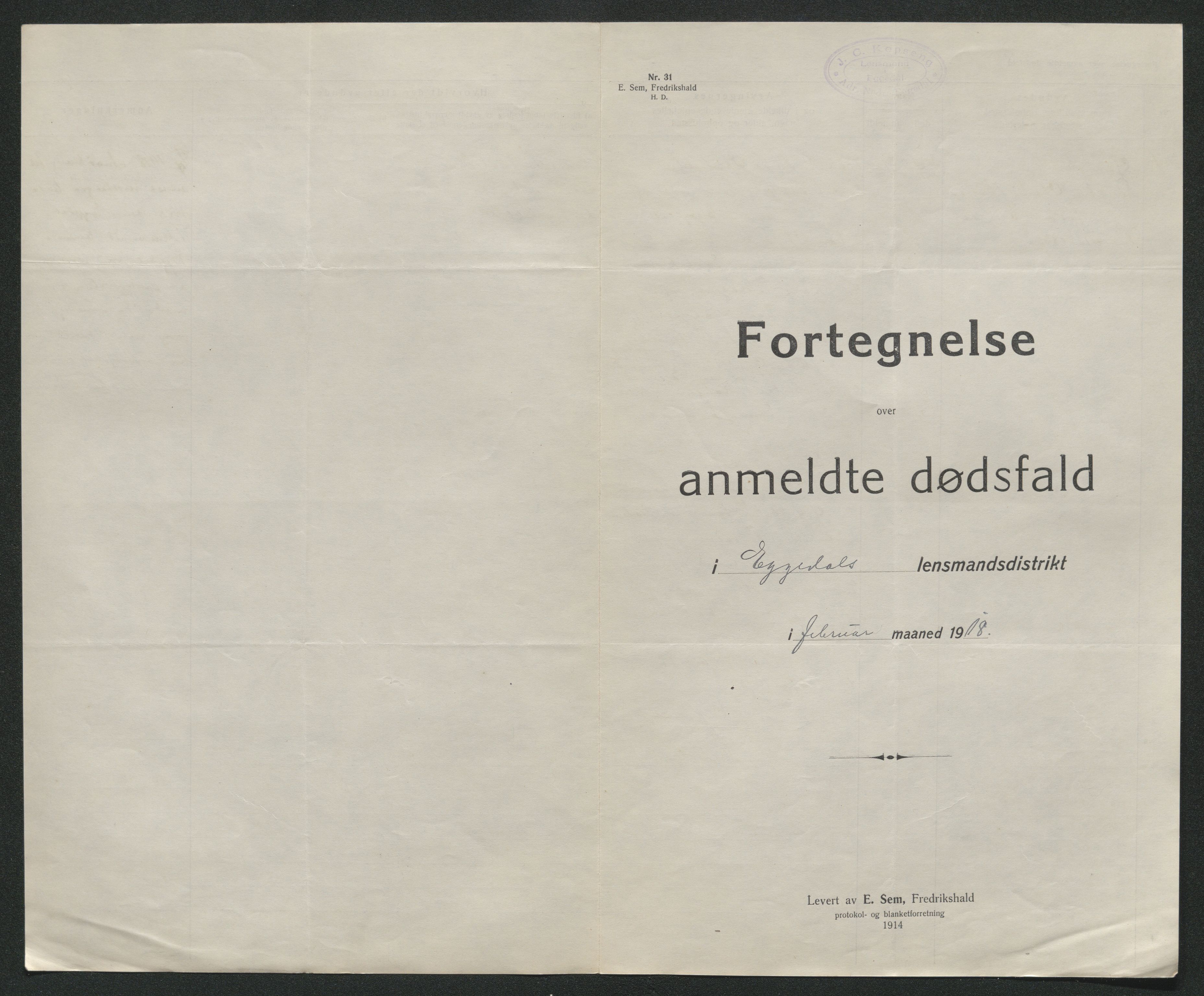 Eiker, Modum og Sigdal sorenskriveri, AV/SAKO-A-123/H/Ha/Hab/L0039: Dødsfallsmeldinger, 1918-1919, p. 723