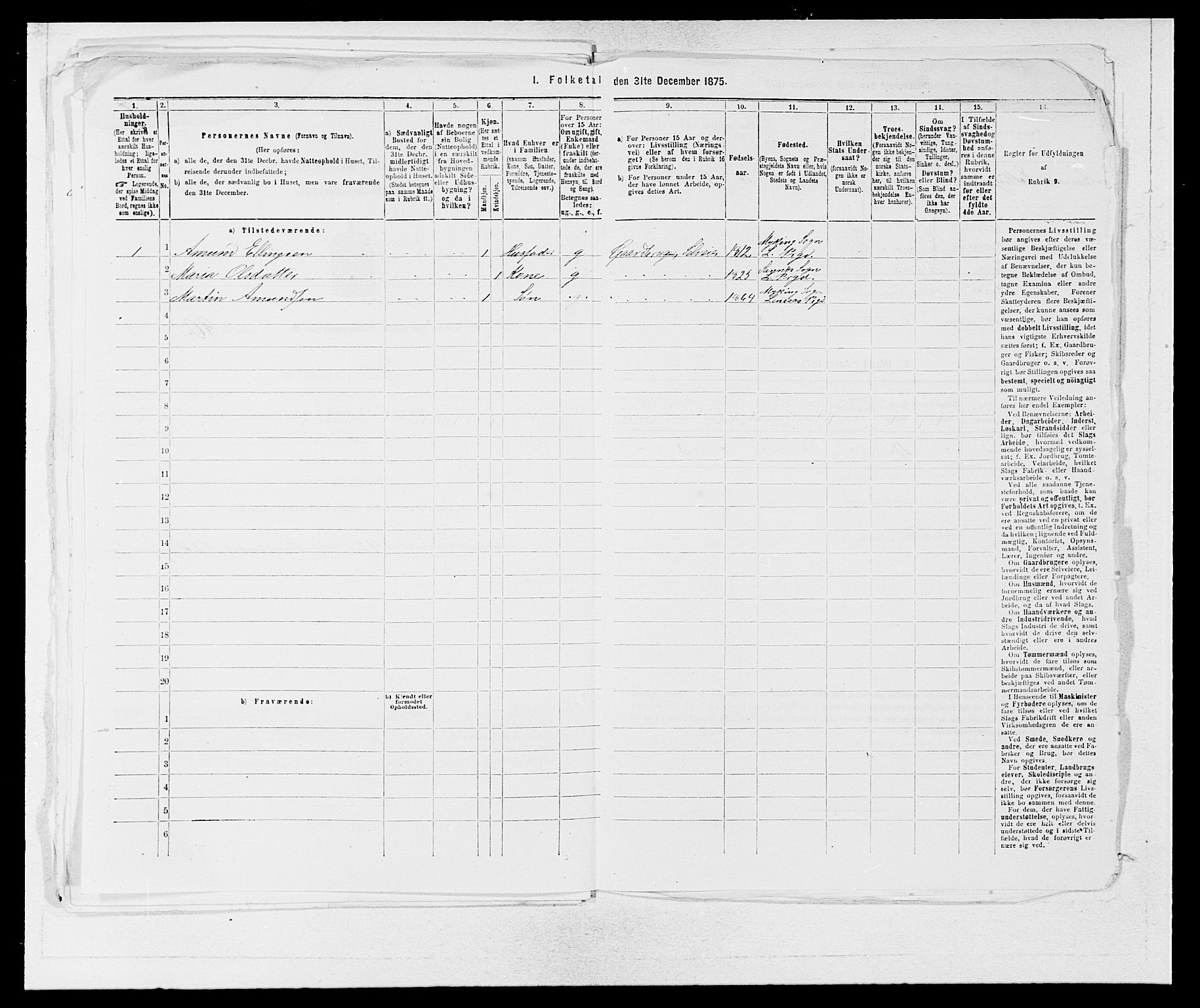 SAB, 1875 census for 1263P Lindås, 1875, p. 813