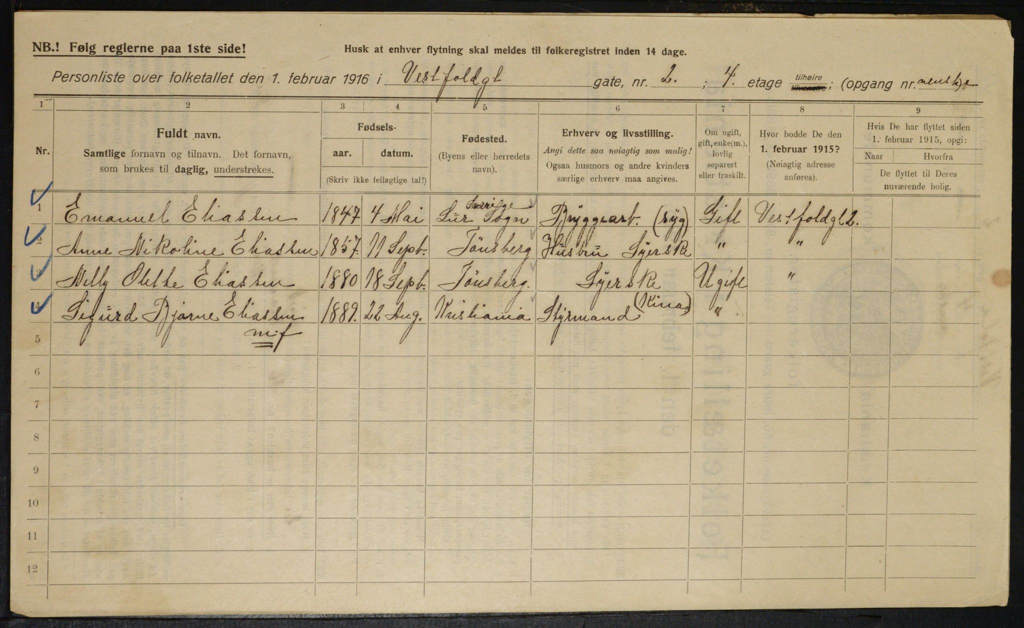 OBA, Municipal Census 1916 for Kristiania, 1916, p. 126158