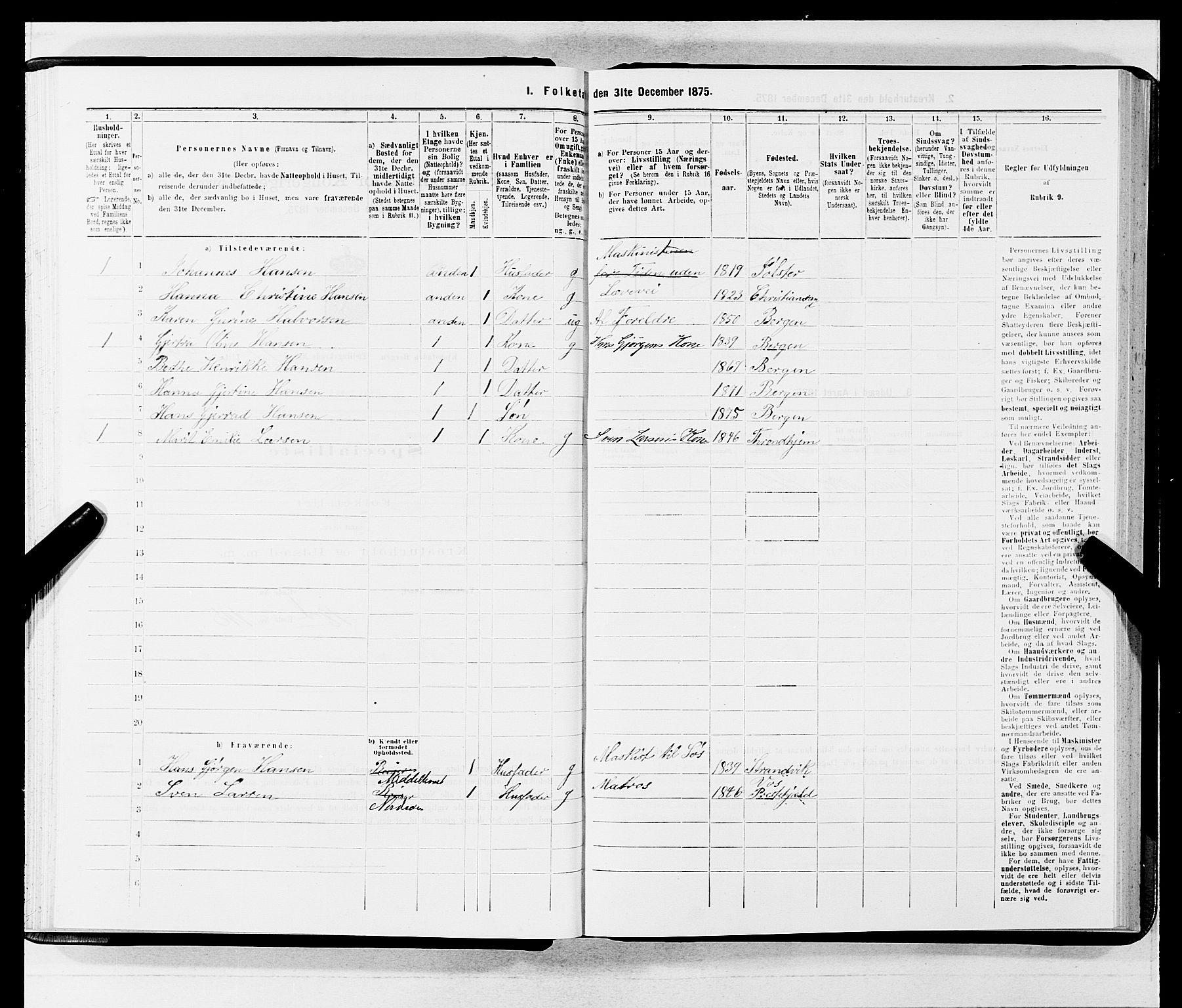 SAB, 1875 census for 1301 Bergen, 1875, p. 4172