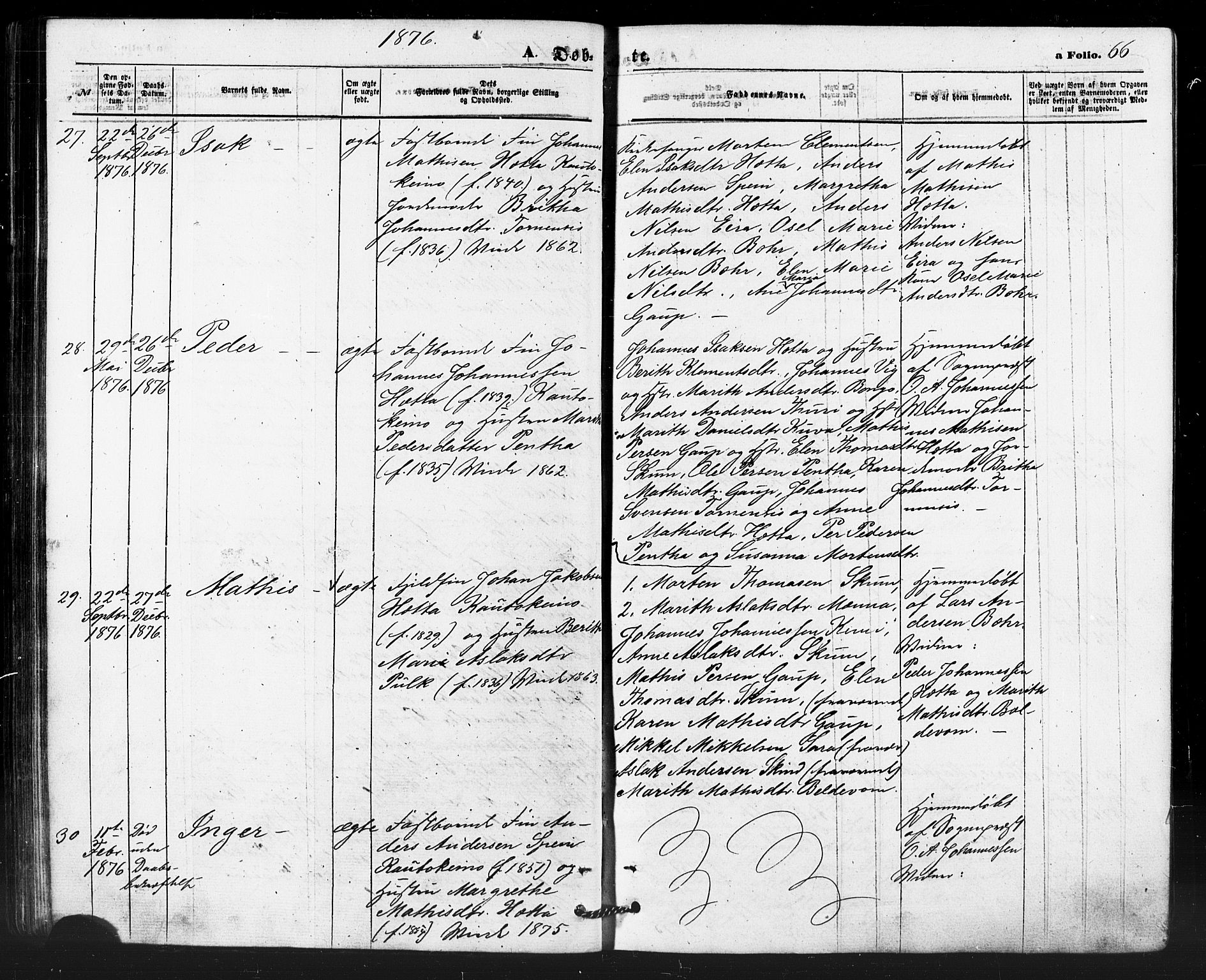 Kautokeino sokneprestembete, AV/SATØ-S-1340/H/Ha/L0003.kirke: Parish register (official) no. 3, 1862-1879, p. 66
