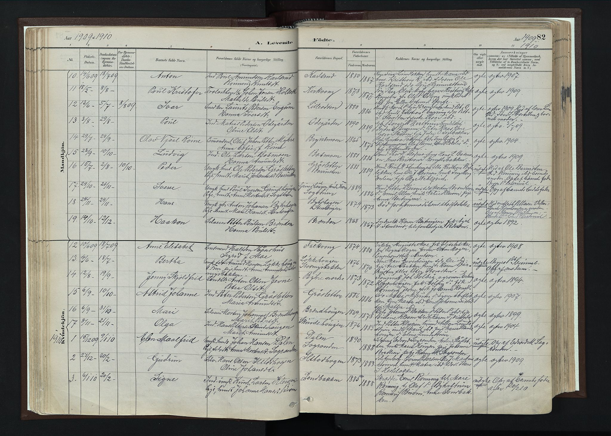 Nord-Fron prestekontor, SAH/PREST-080/H/Ha/Haa/L0004: Parish register (official) no. 4, 1884-1914, p. 82