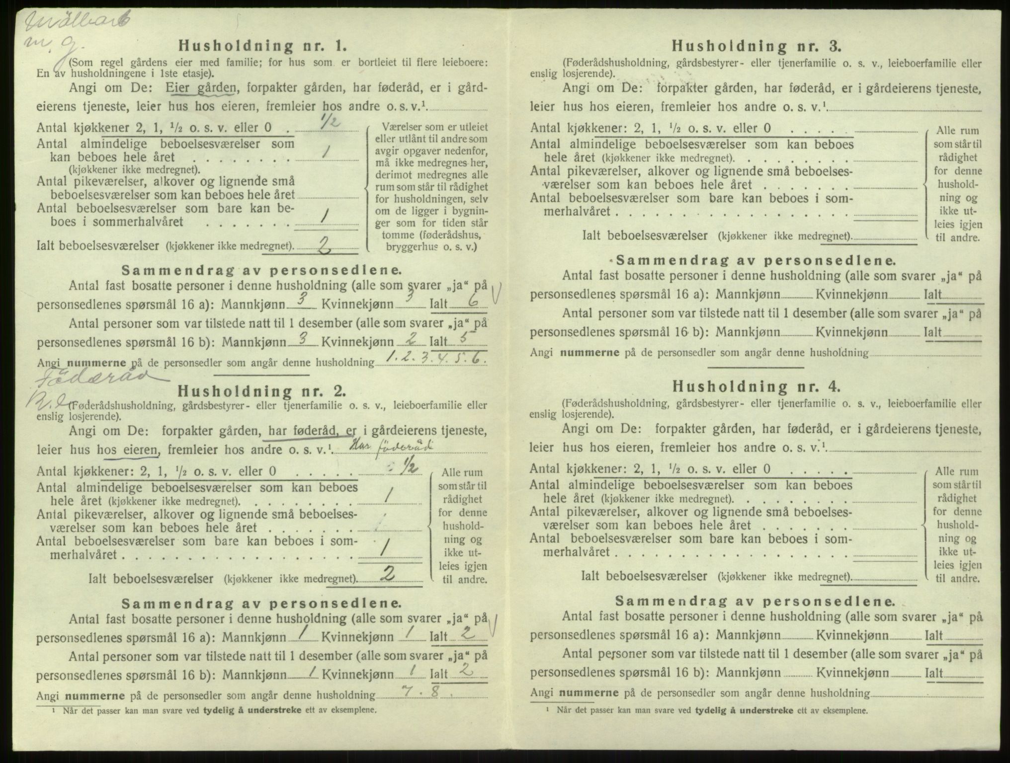 SAB, 1920 census for Hosanger, 1920, p. 461