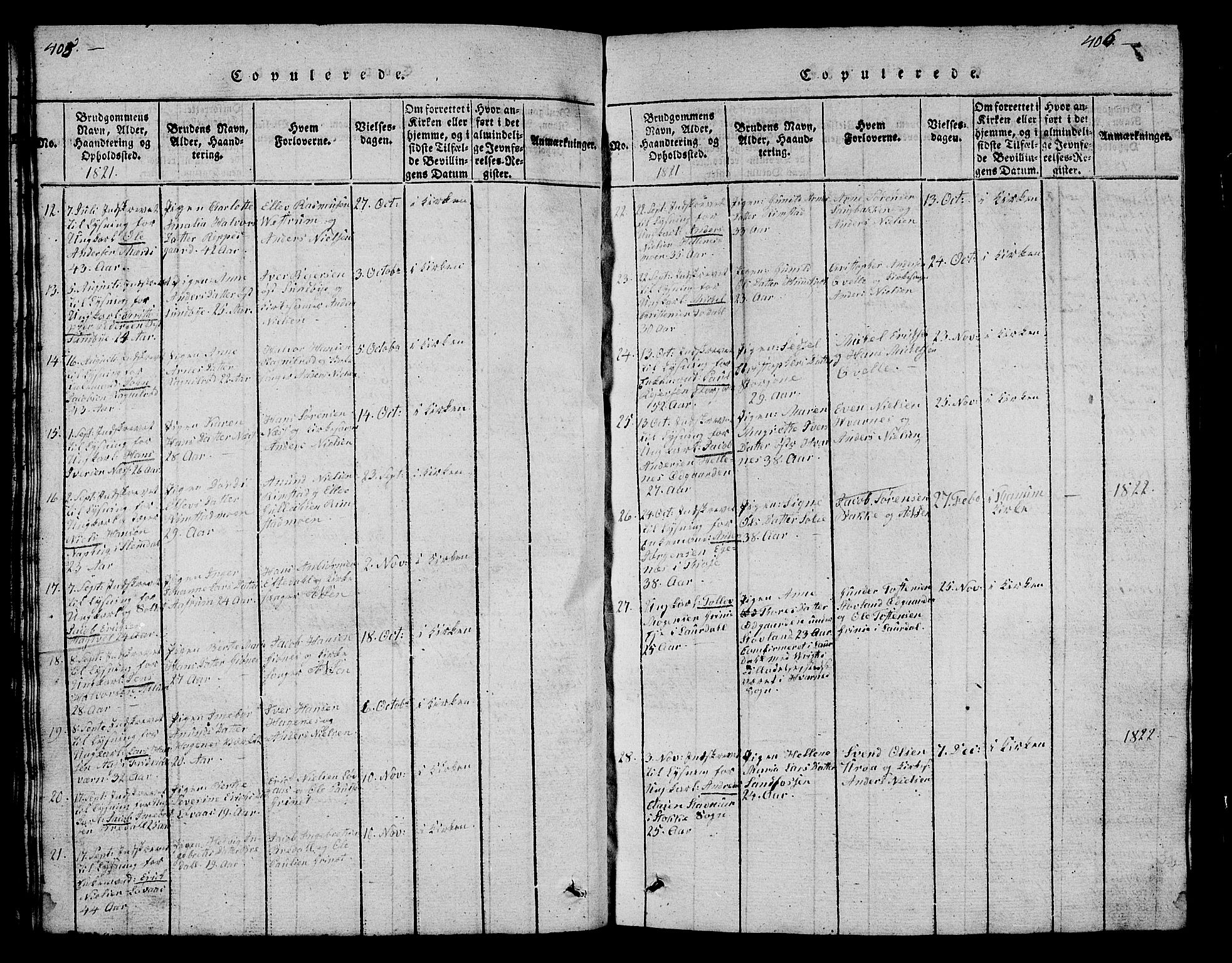 Hedrum kirkebøker, SAKO/A-344/G/Ga/L0003: Parish register (copy) no. I 3, 1817-1835, p. 405-406
