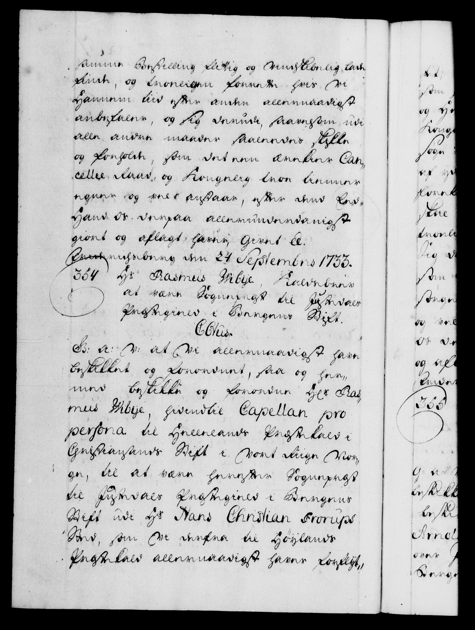 Danske Kanselli 1572-1799, AV/RA-EA-3023/F/Fc/Fca/Fcaa/L0028: Norske registre, 1733-1734, p. 251b