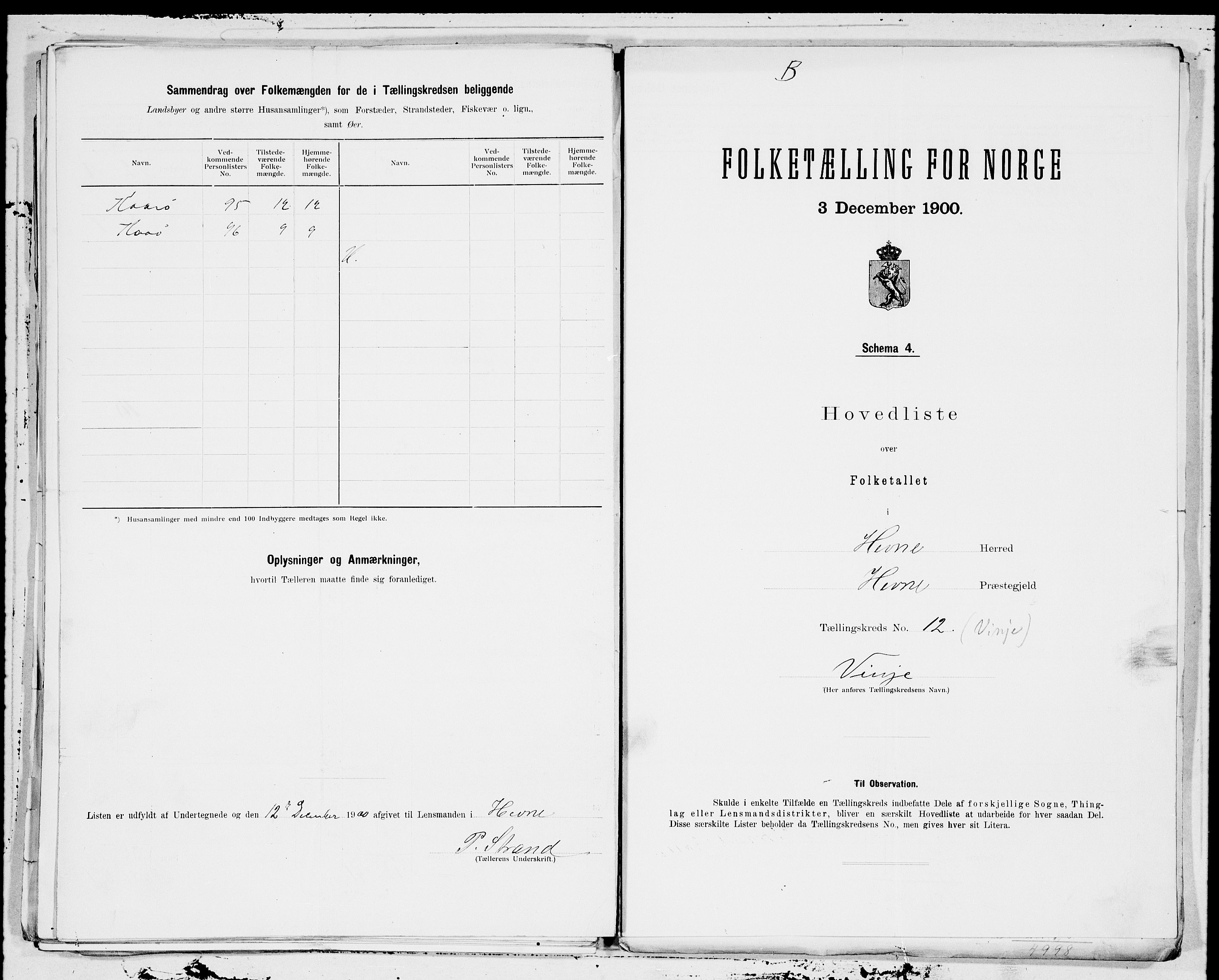 SAT, 1900 census for Hemne, 1900, p. 28