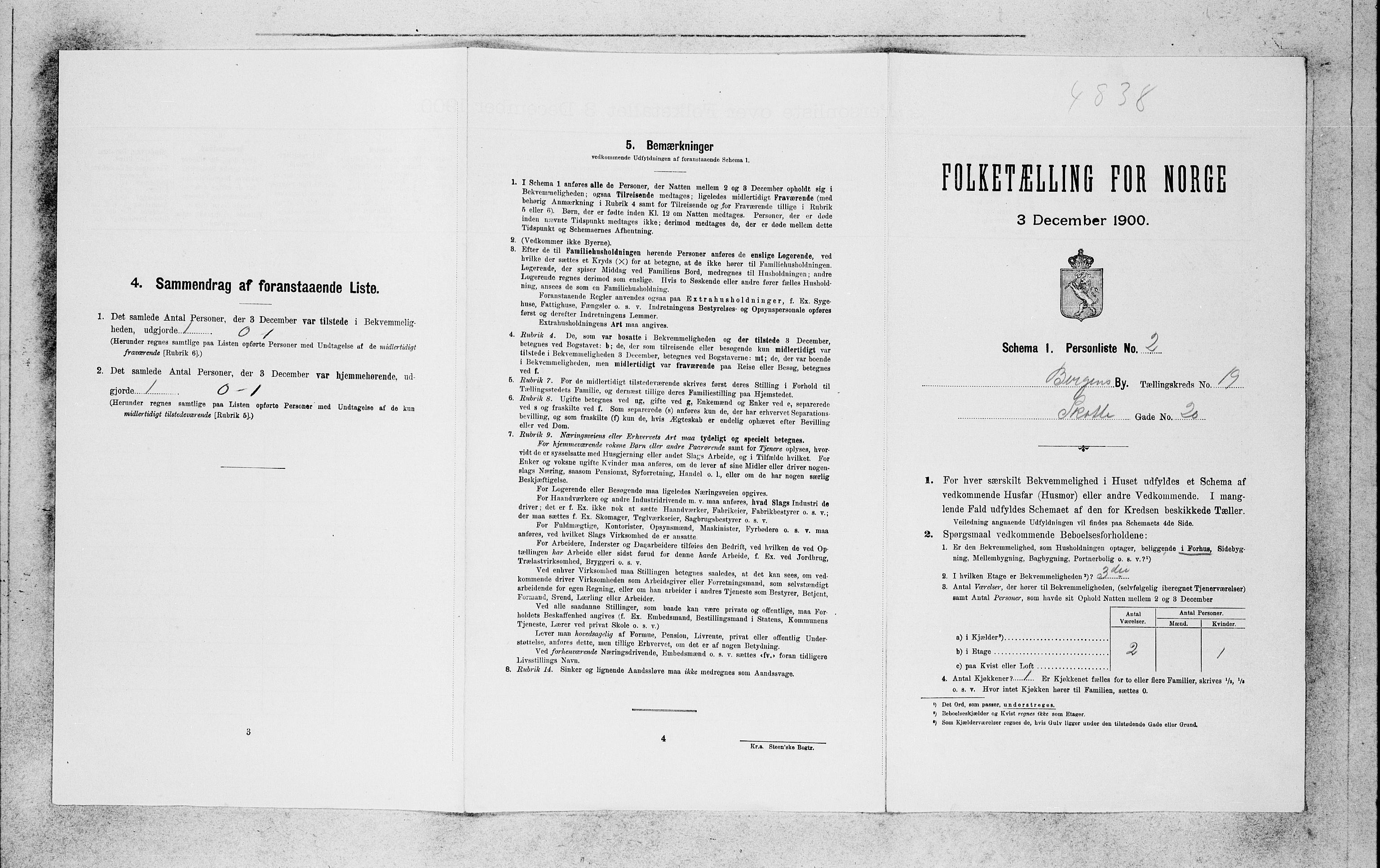 SAB, 1900 census for Bergen, 1900, p. 3856