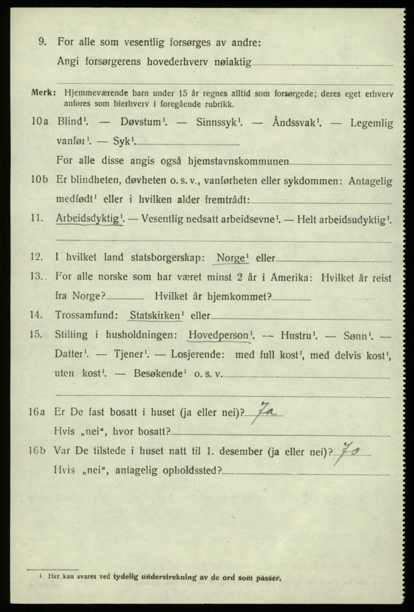 SAB, 1920 census for Hamre, 1920, p. 6070