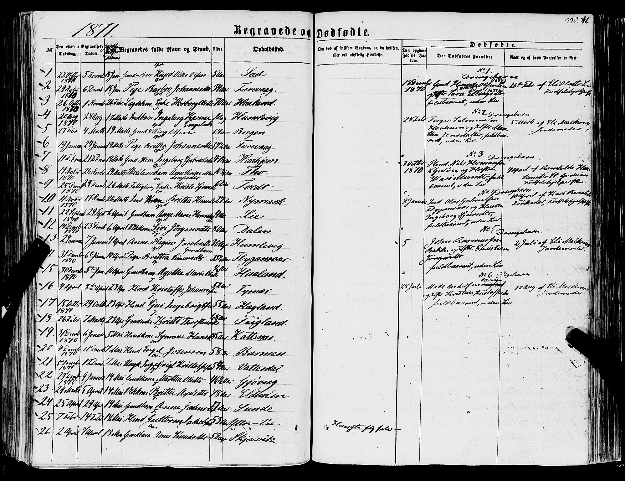 Tysnes sokneprestembete, AV/SAB-A-78601/H/Haa: Parish register (official) no. A 11, 1860-1871, p. 338