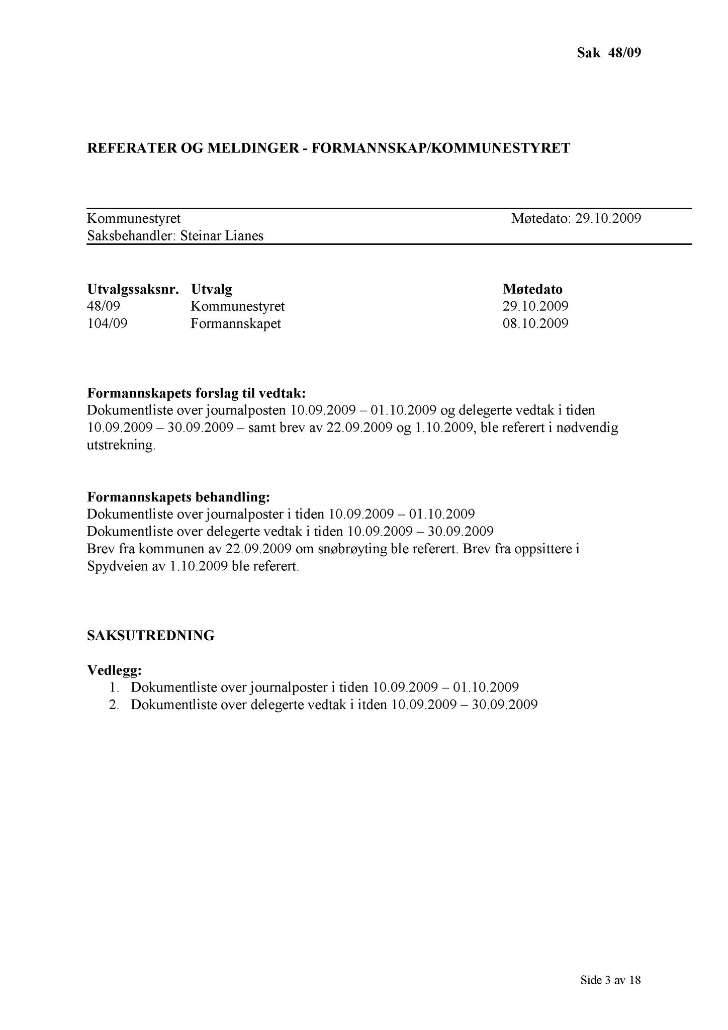 Klæbu Kommune, TRKO/KK/01-KS/L002: Kommunestyret - Møtedokumenter, 2009, p. 591