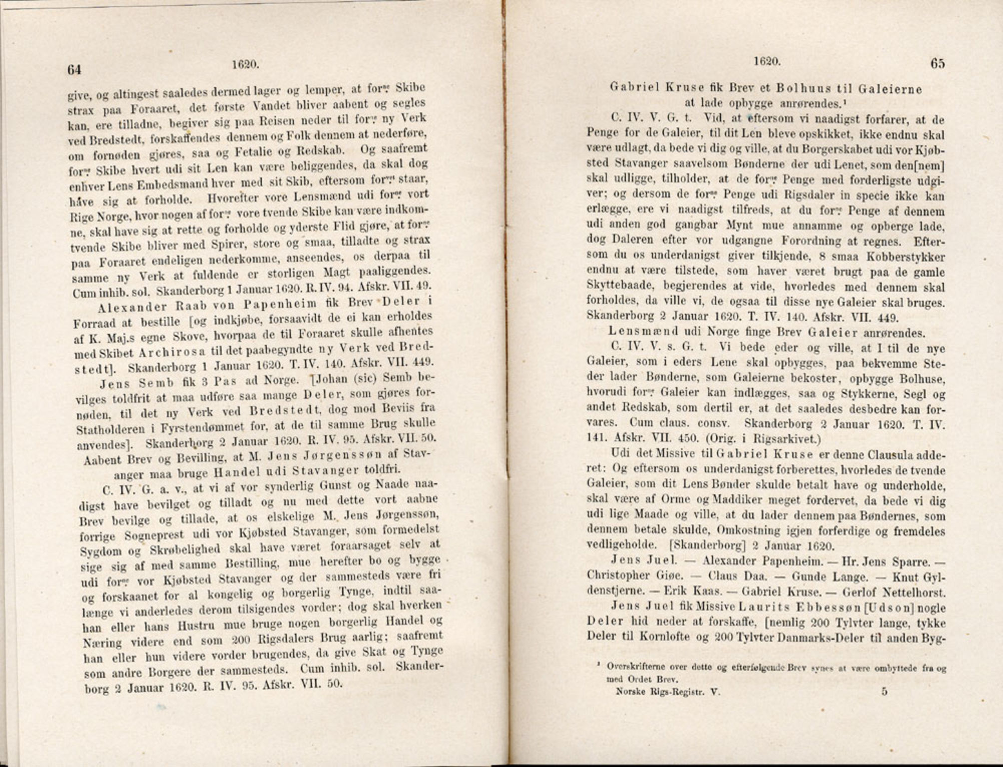 Publikasjoner utgitt av Det Norske Historiske Kildeskriftfond, PUBL/-/-/-: Norske Rigs-Registranter, bind 5, 1619-1627, p. 64-65