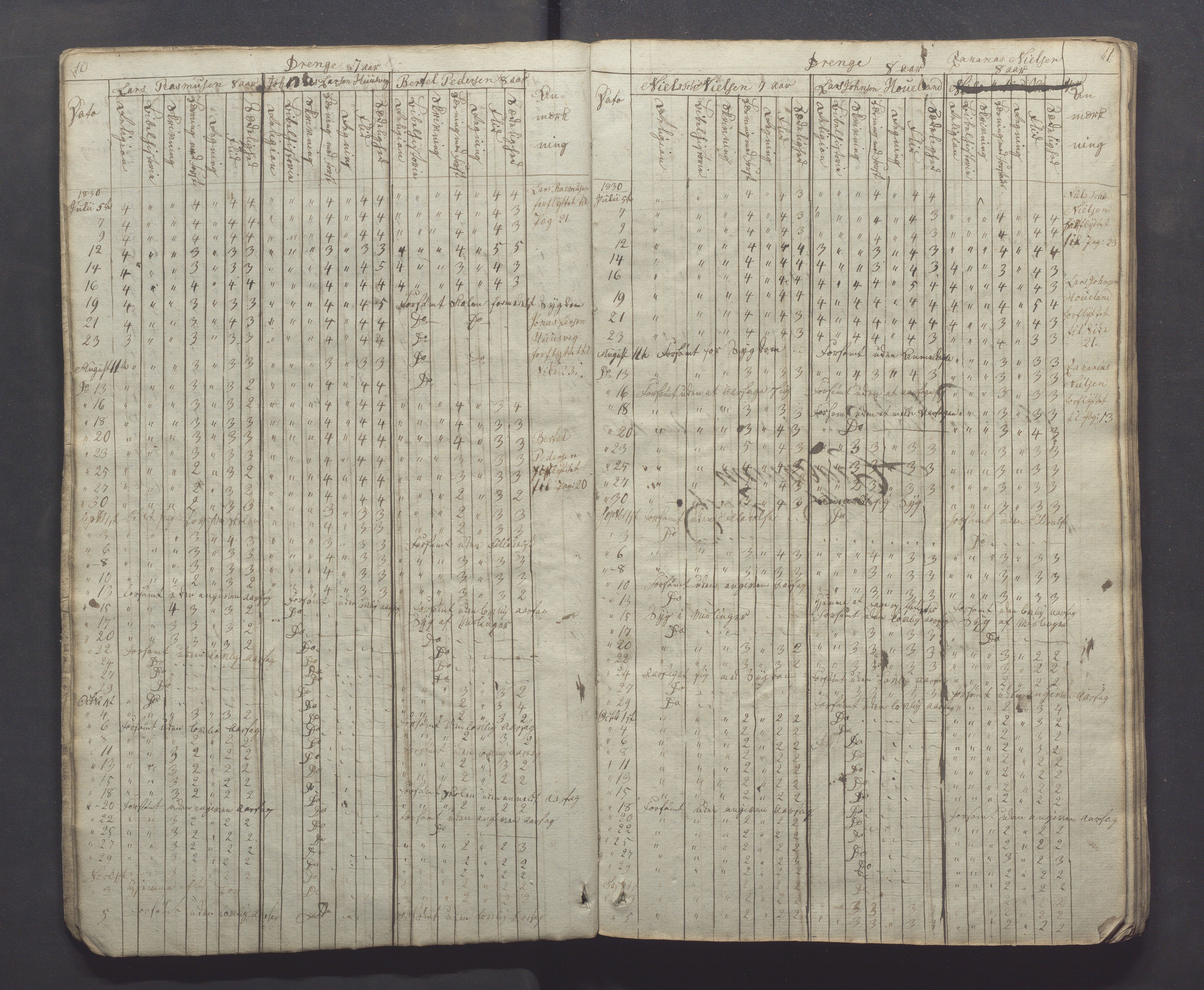 Egersund kommune (Ladested) - Egersund almueskole/folkeskole, IKAR/K-100521/H/L0001: Skoleprotokoll - Almueskole, 2. klasse, 1830-1834, p. 10-11