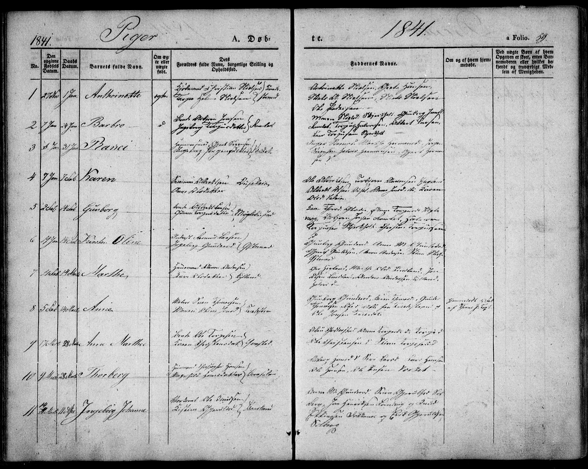 Holt sokneprestkontor, AV/SAK-1111-0021/F/Fa/L0007: Parish register (official) no. A 7, 1836-1848, p. 59