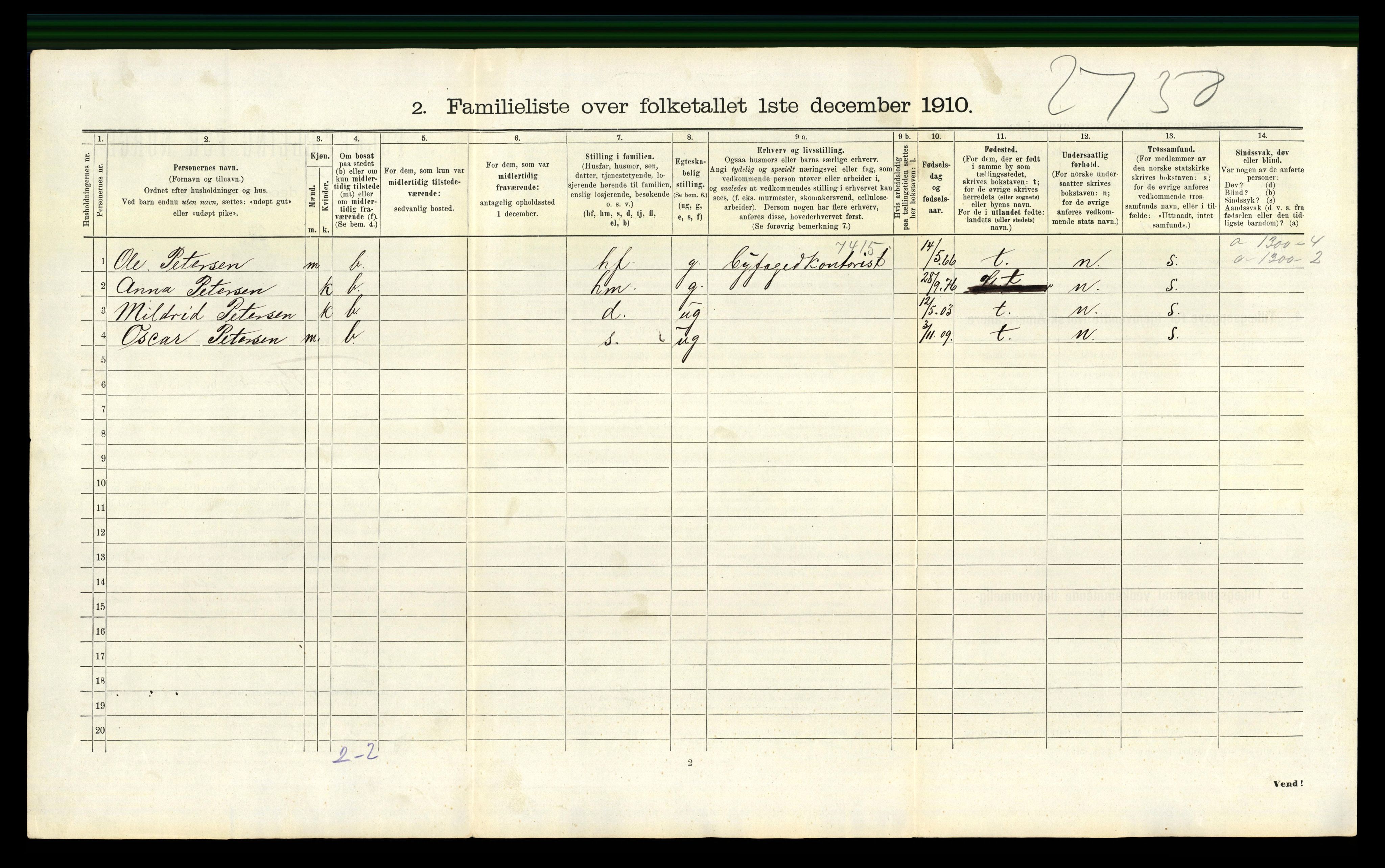 RA, 1910 census for Trondheim, 1910, p. 2680