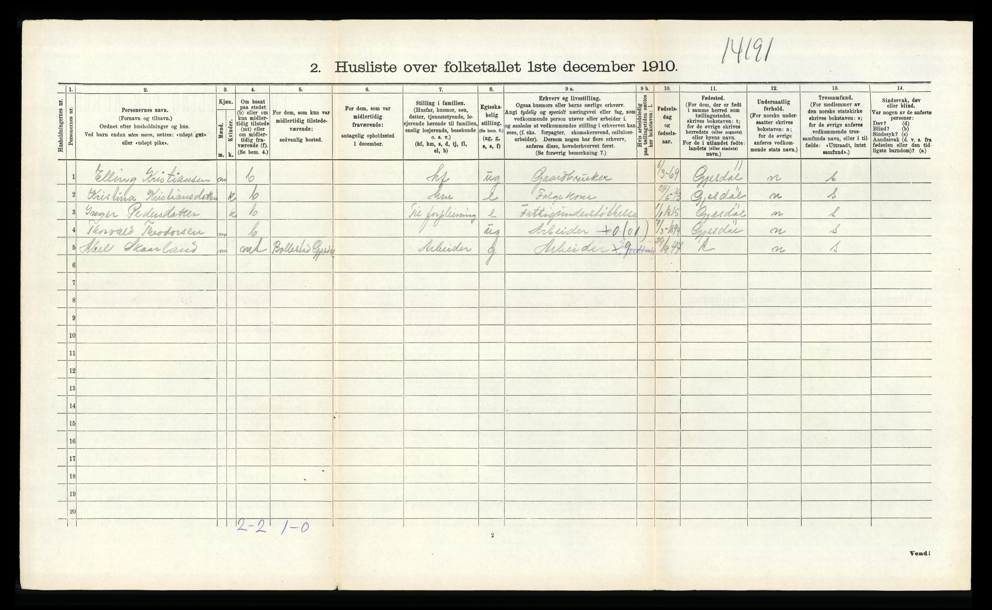 RA, 1910 census for Time, 1910, p. 762